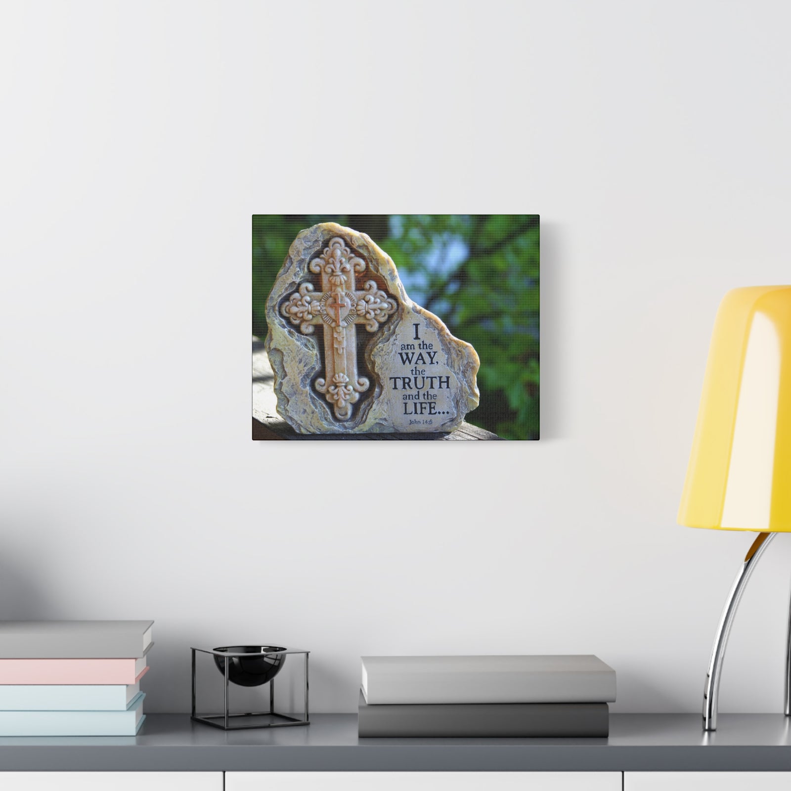 Scripture Canvas I Am The Way John 14:6 Christian Wall Art Bible Verse Print Ready to Hang-Express Your Love Gifts