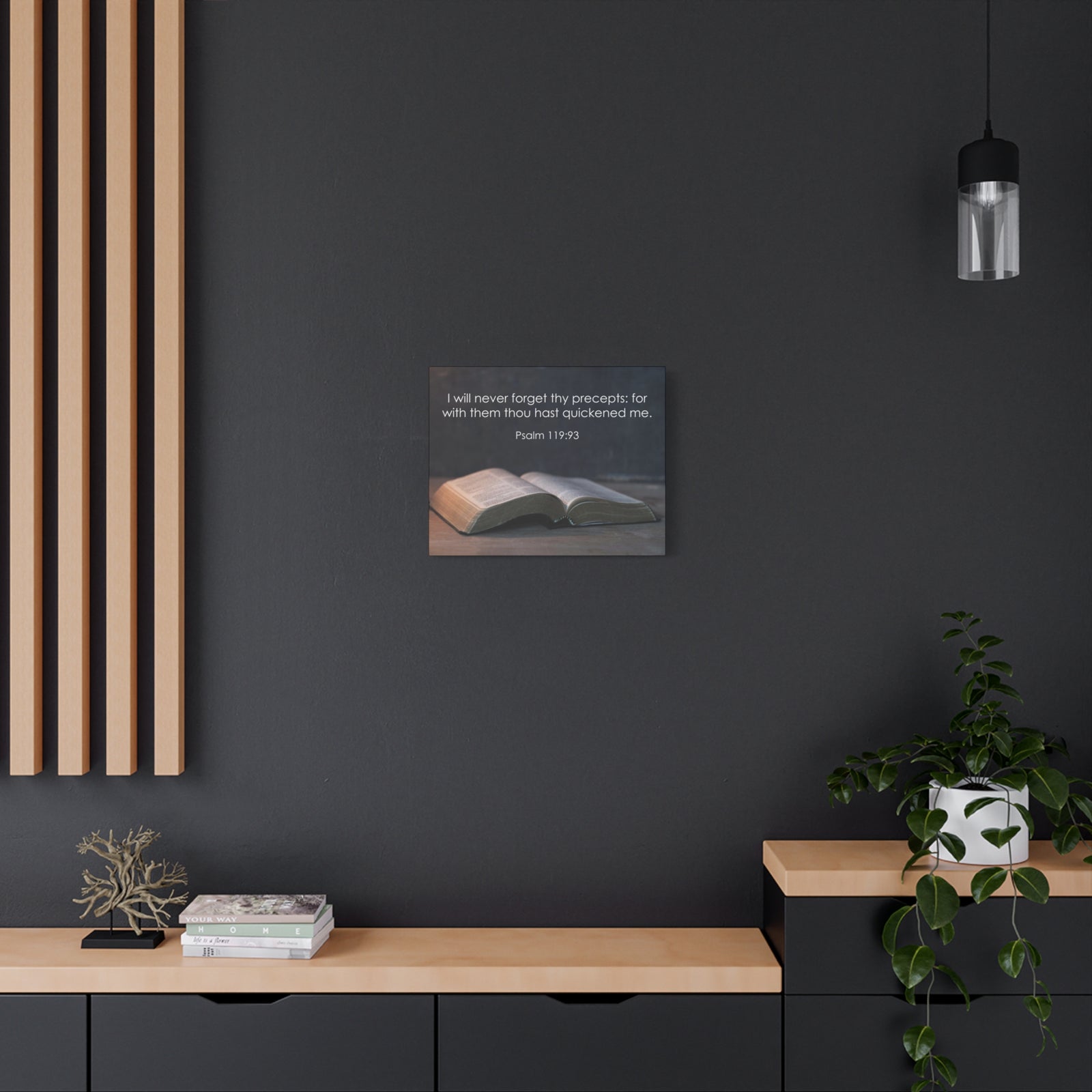 Bible Verse Canvas Never Forget Thy Precepts Psalm 119:93 Christian Home Décor Wall Art Scripture Ready to Hang Faith Print-Express Your Love Gifts