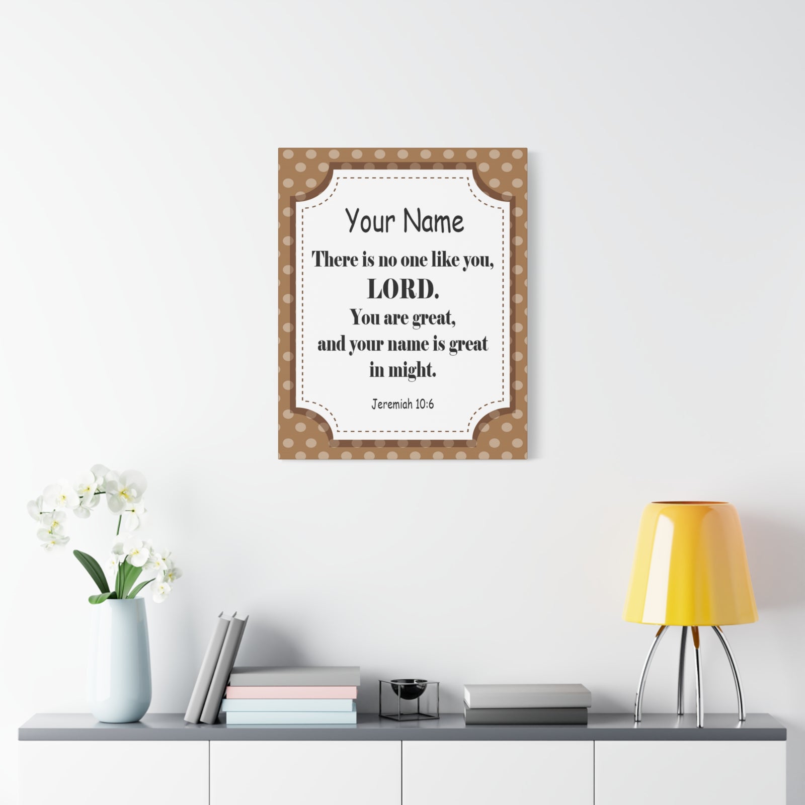 Scripture Walls Personalized Jeremiah 10:6 Bible Chapter Canvas Christian Wall Art Ready to Hang-Express Your Love Gifts