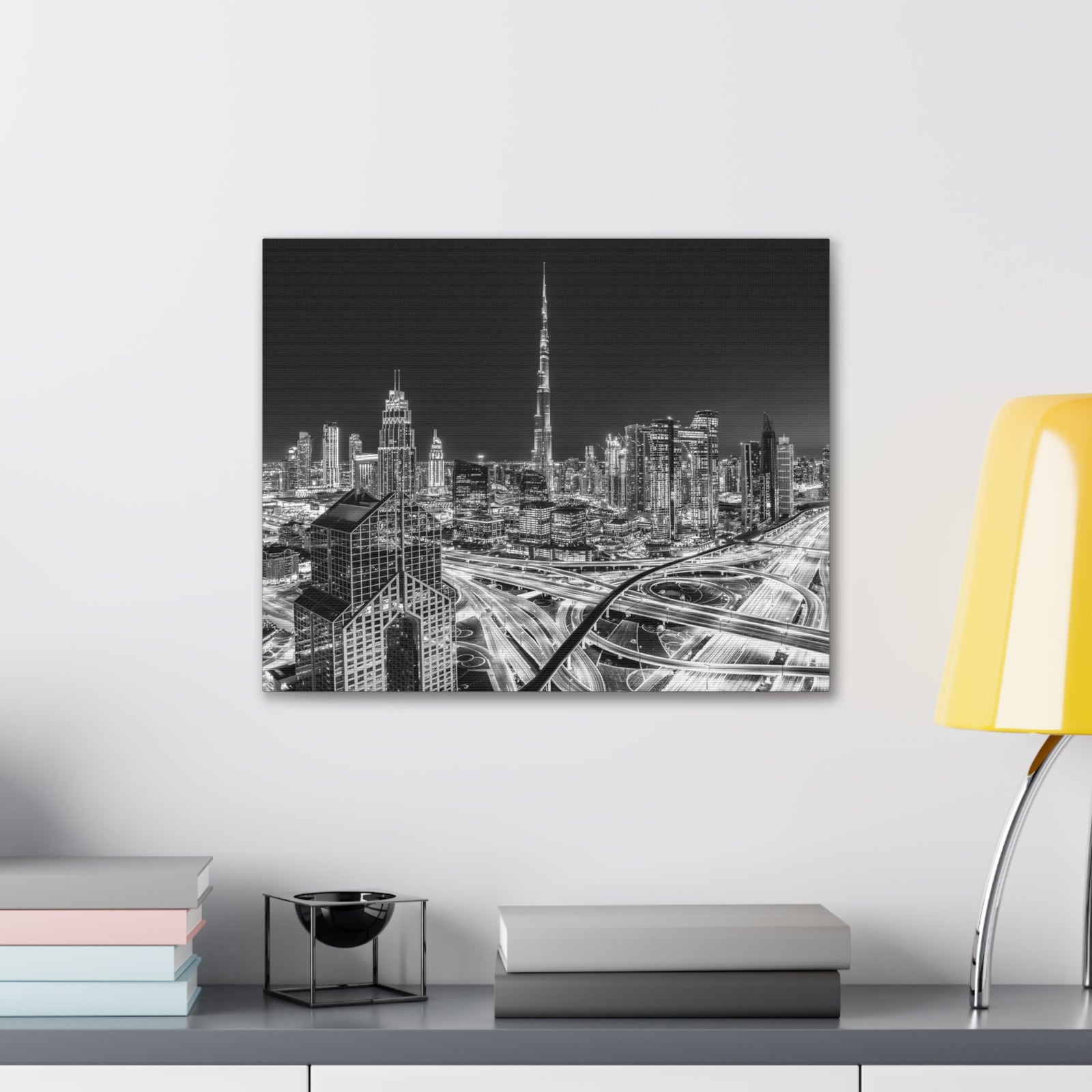 Dubai Black And White Skyline Canvas Artwork High-Quality Breathtaking Stunning Cityscape for Home Decor Ready to Hang-Express Your Love Gifts