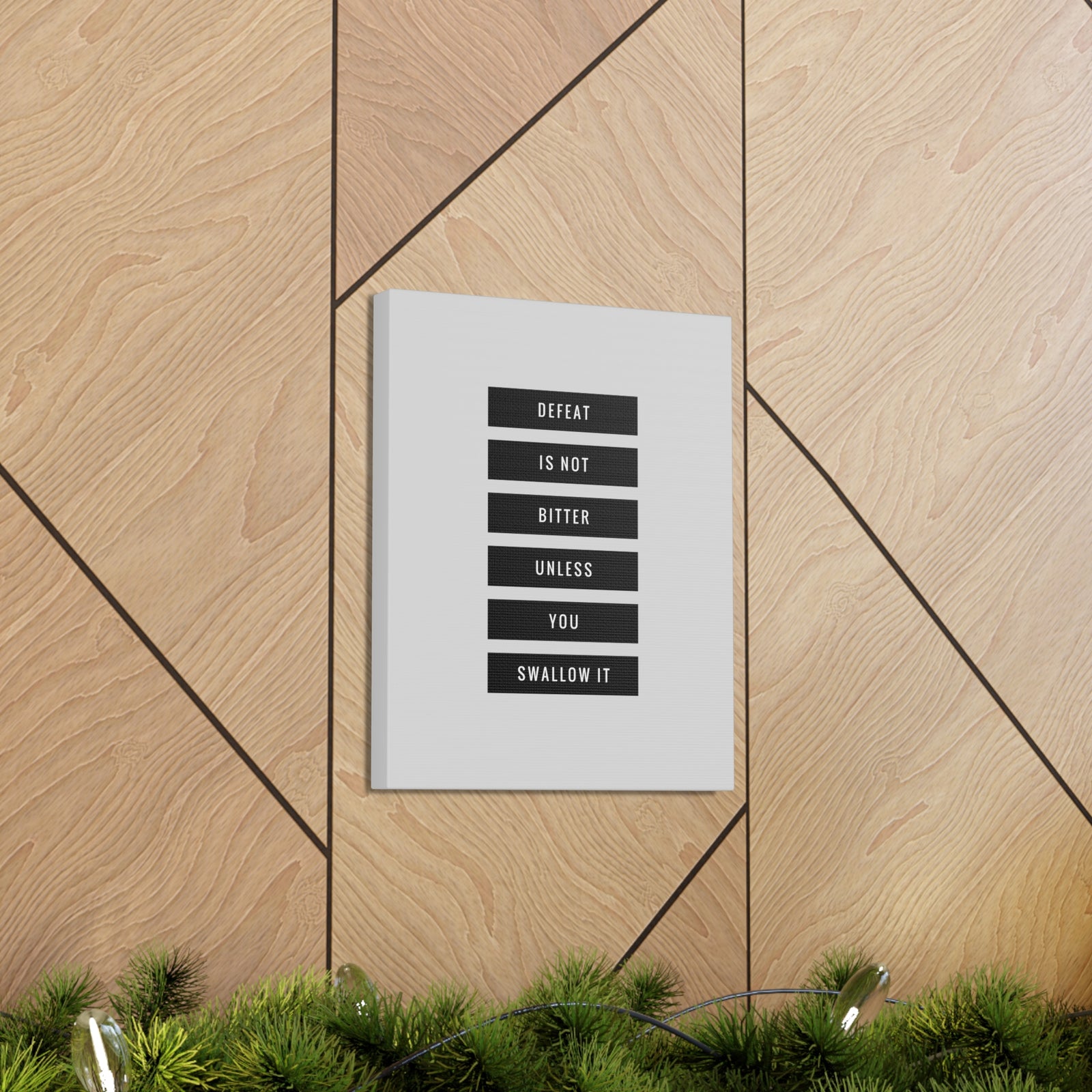 Inspirational Wall Art Defeat Is Not Bitter Motivation Wall Decor for Home Office Gym Inspiring Success Quote Print Ready to Hang-Express Your Love Gifts