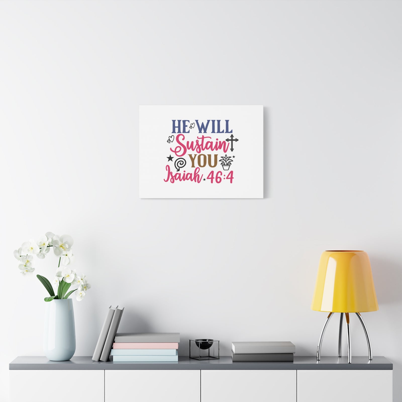 Scripture Walls Isaiah 46:4 He Will Sustain You Bible Verse Canvas Christian Wall Art Ready to Hang Unframed-Express Your Love Gifts