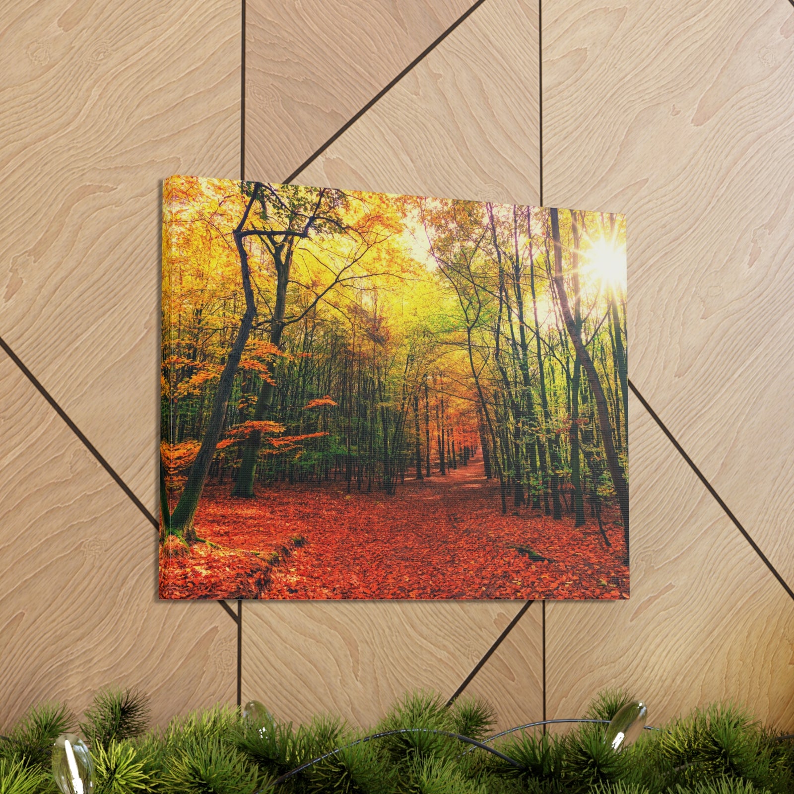 Autumn Forest is Beautiful Forest Floral Nature Photography Canvas Wall Art for Home Decor Ready-to-Hang-Express Your Love Gifts