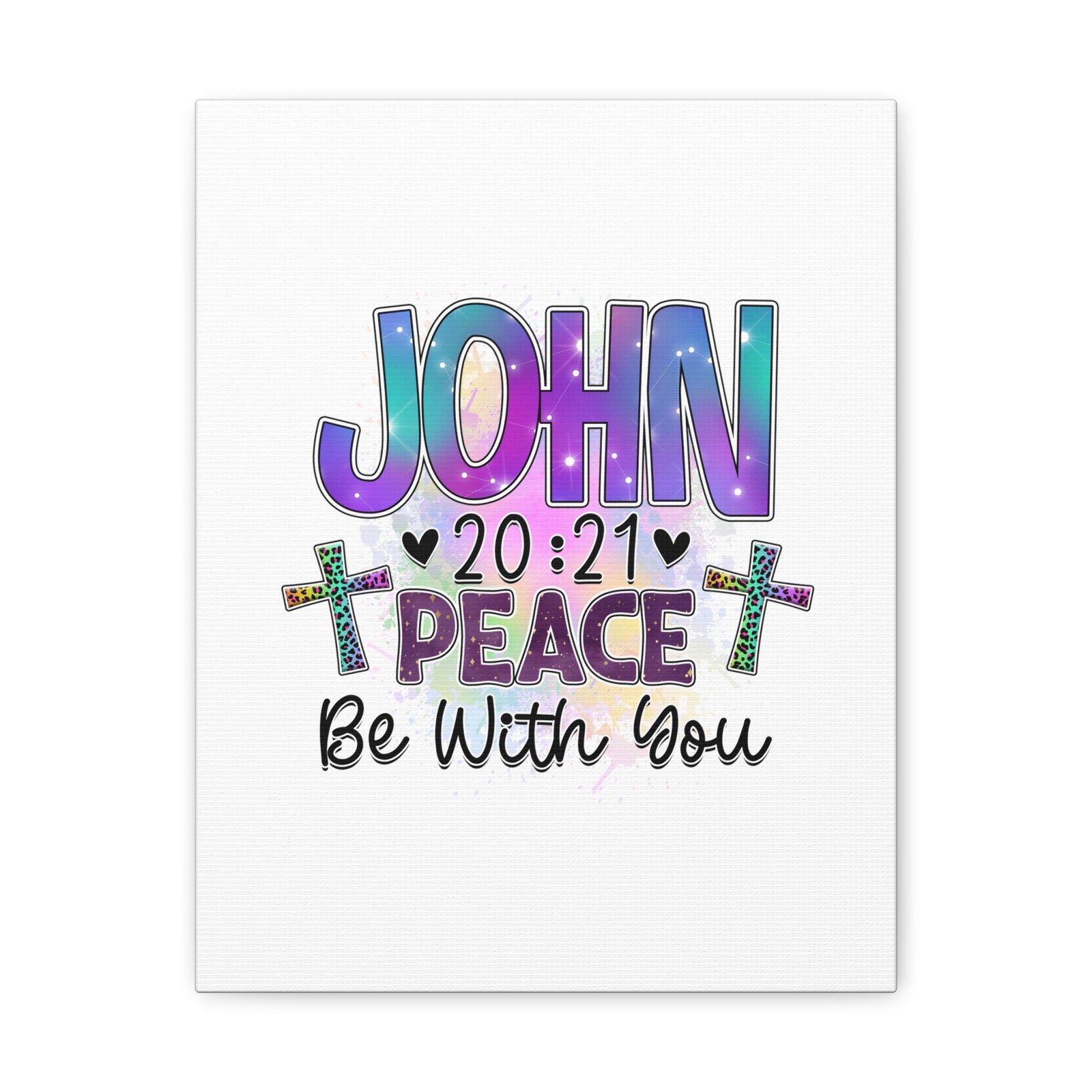 Scripture Walls John 20:21 Peace Be With You Bible Verse Canvas Christian Wall Art Ready to Hang Unframed-Express Your Love Gifts