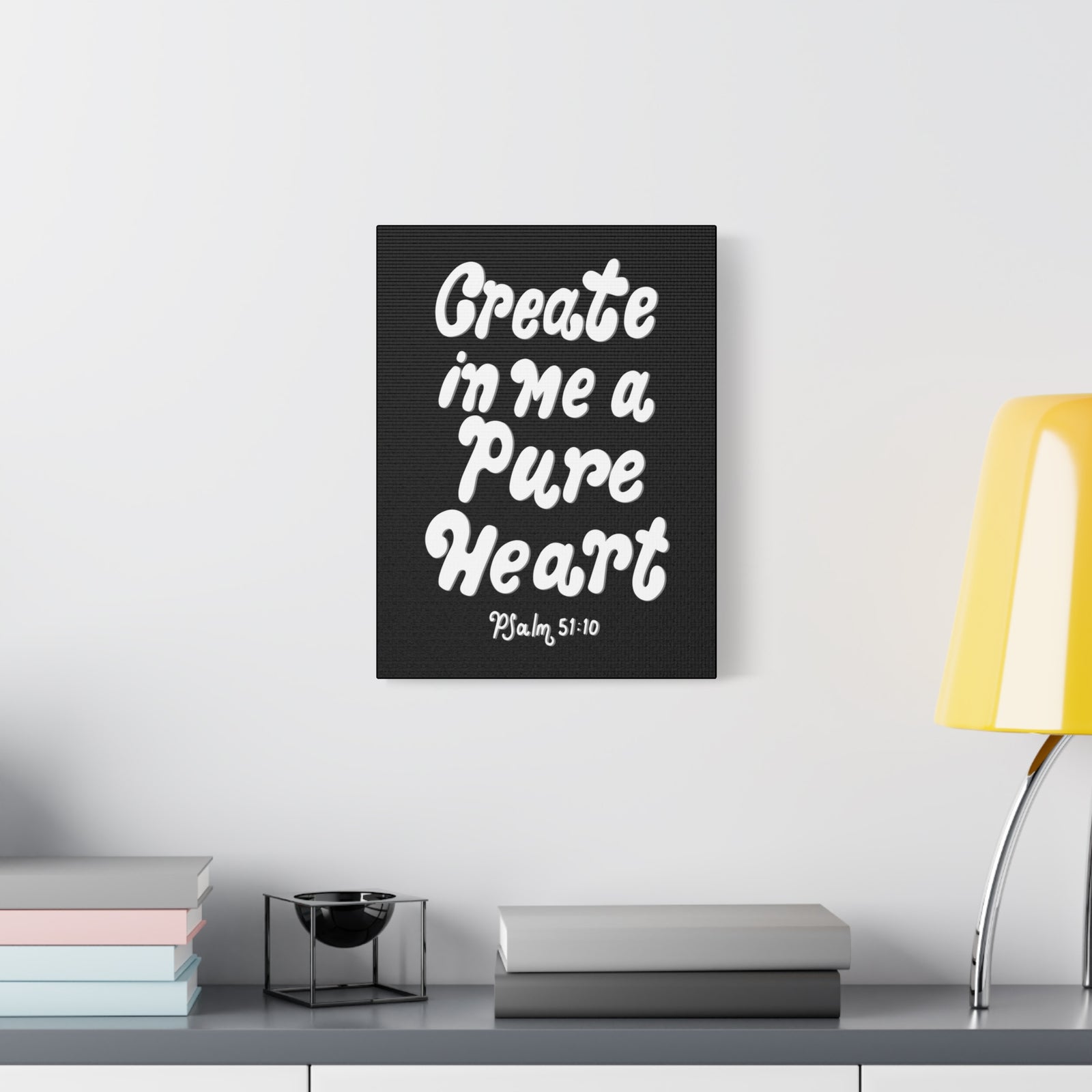 Scripture Walls Create In Me Psalm 51:10 Bible Verse Canvas Christian Wall Art Ready to Hang-Express Your Love Gifts