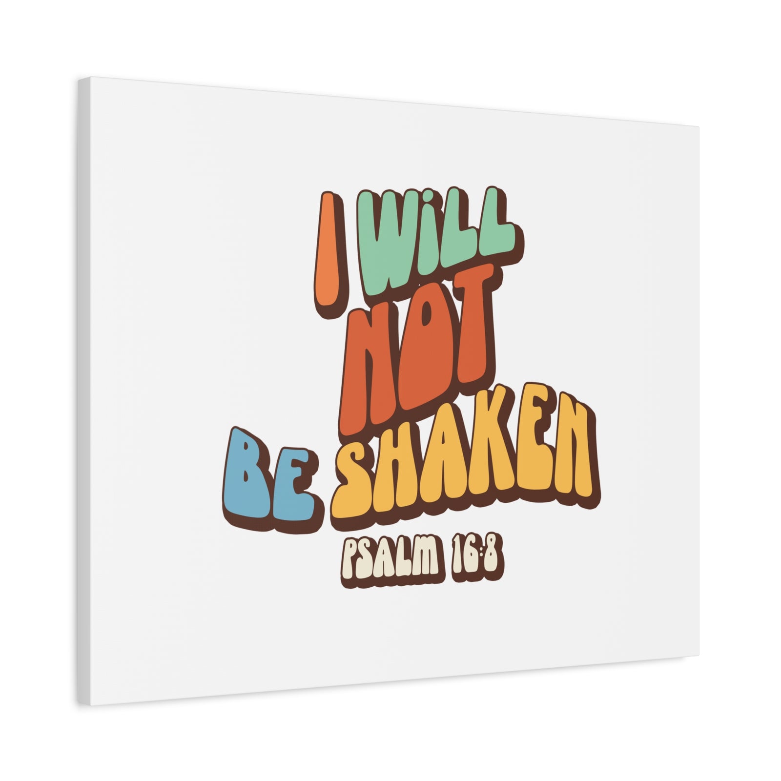 Scripture Walls Not Be Shaken Psalm 16:8 Orange Bible Verse Canvas Christian Wall Art Ready to Hang-Express Your Love Gifts