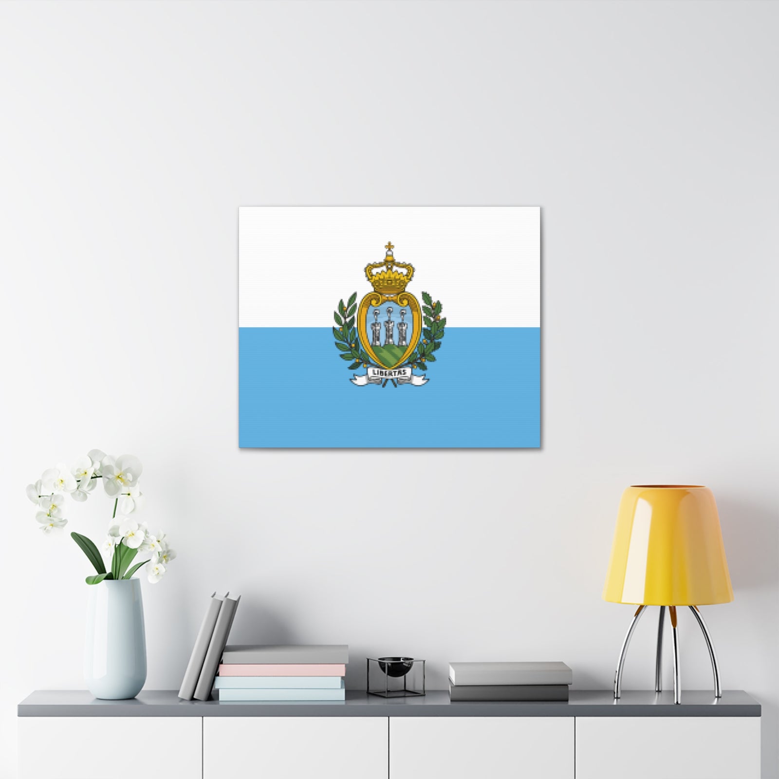 San Marino Country Flag Canvas Vibrant Wall Art Unframed Home Decor-Express Your Love Gifts