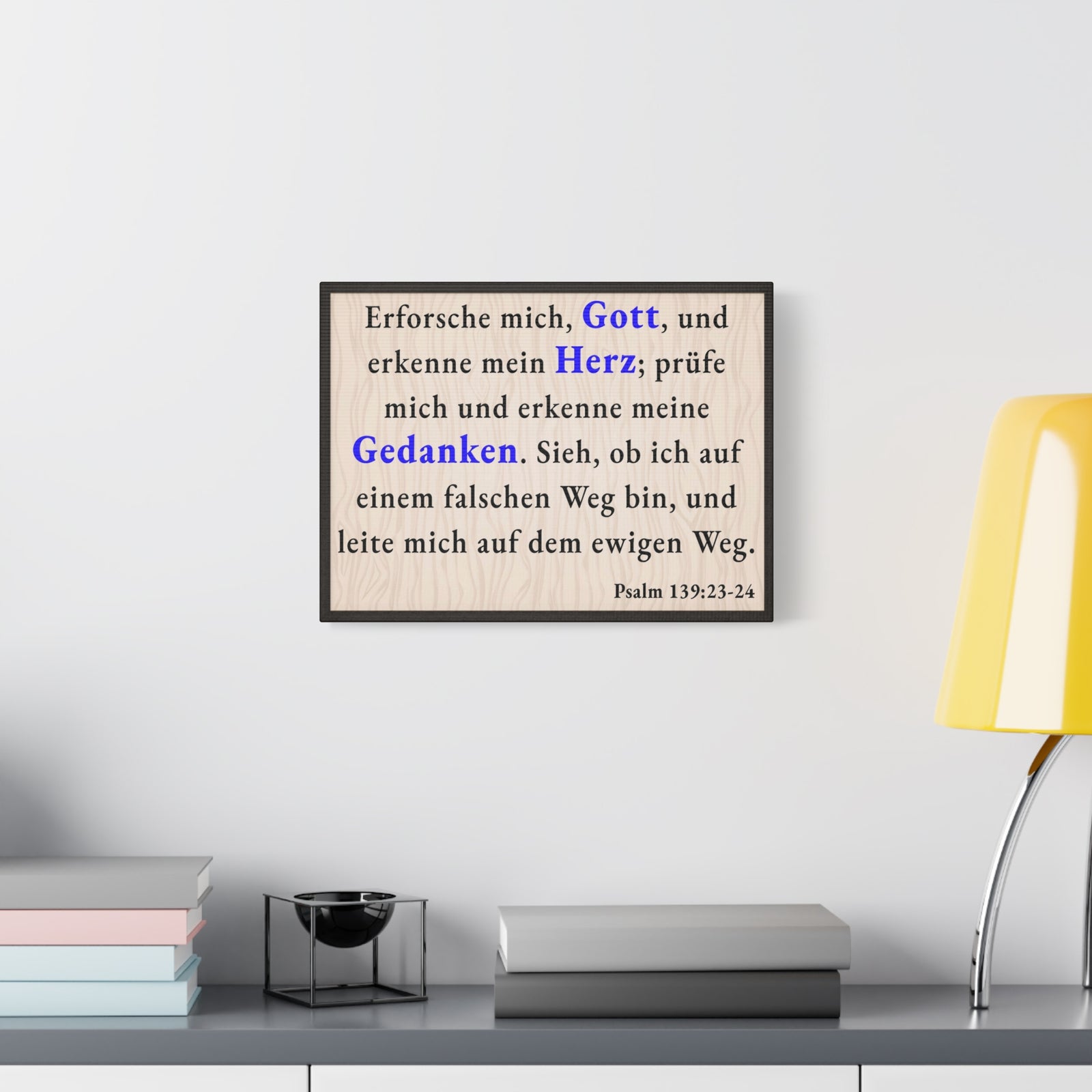 Scripture Walls Psalm 139:23-24 Search Me God German Bible Verse Canvas Christian Wall Art Ready to Hang Unframed-Express Your Love Gifts