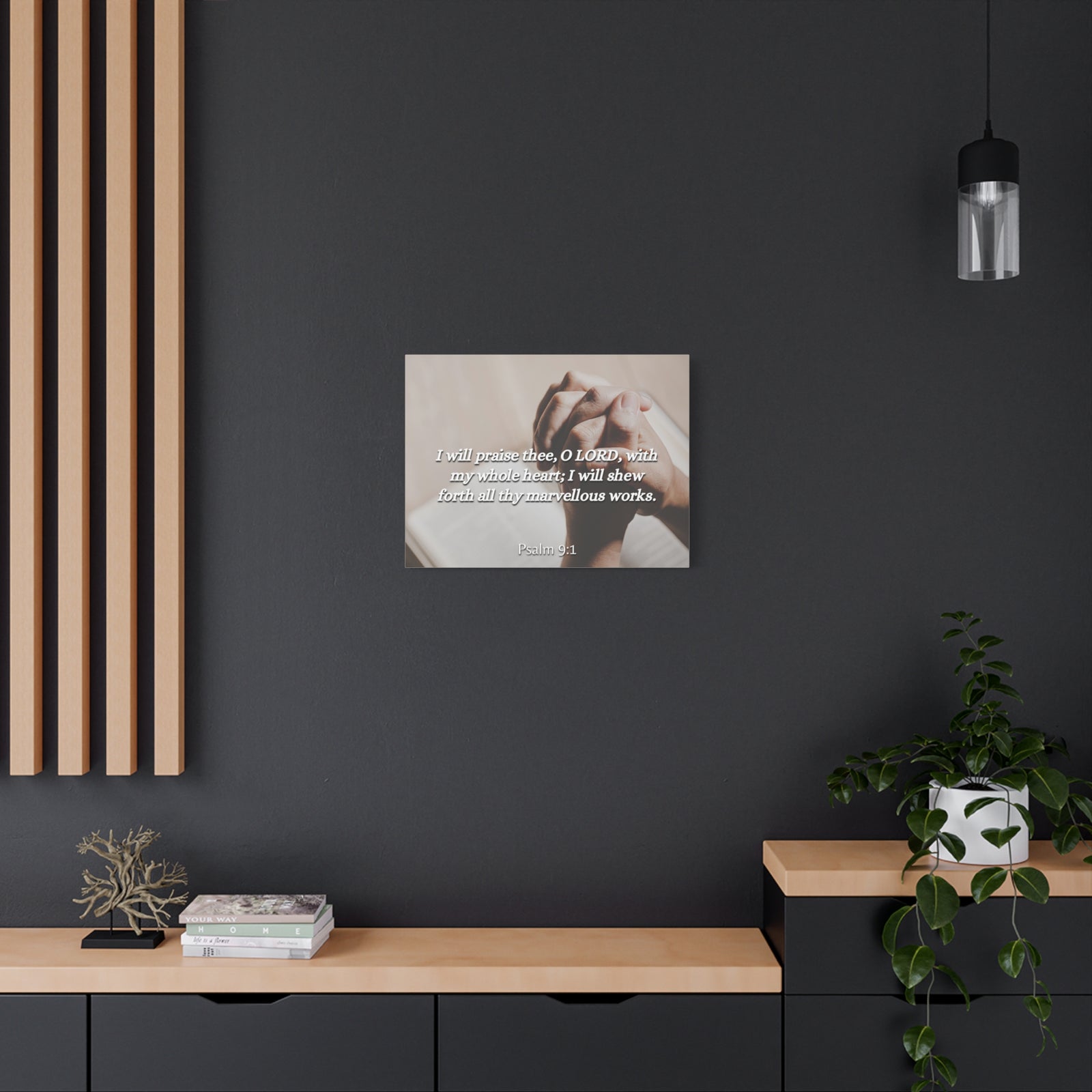 Scripture Canvas Marvelous Works Psalms 9:1 Christian Wall Art Bible Verse Print Ready to Hang-Express Your Love Gifts