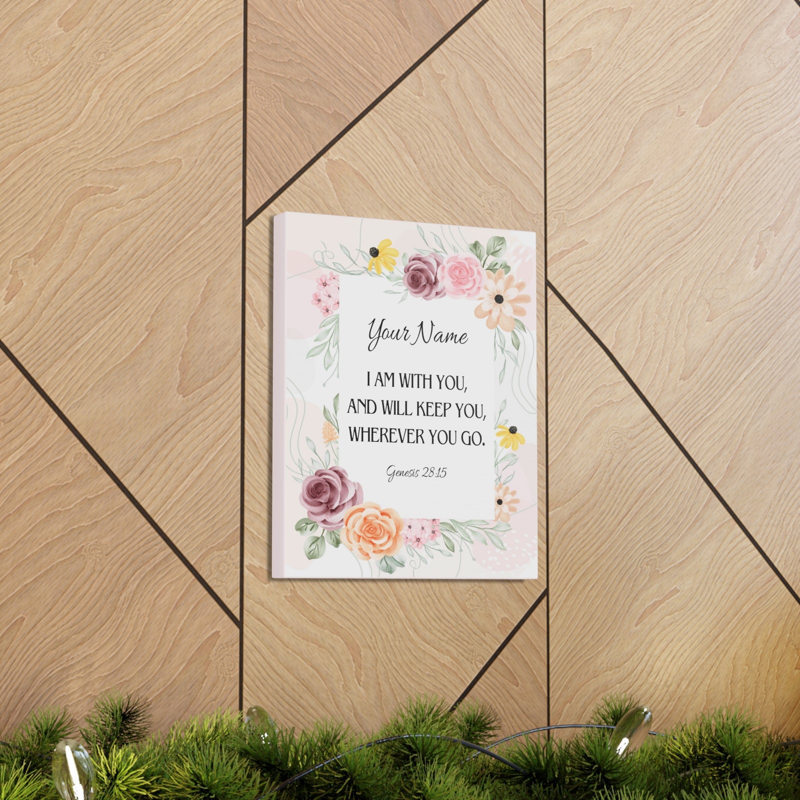 Scripture Walls Personalized Genesis 28:15 I Am With You Bible Chapter Canvas Christian Wall Art Ready to Hang-Express Your Love Gifts