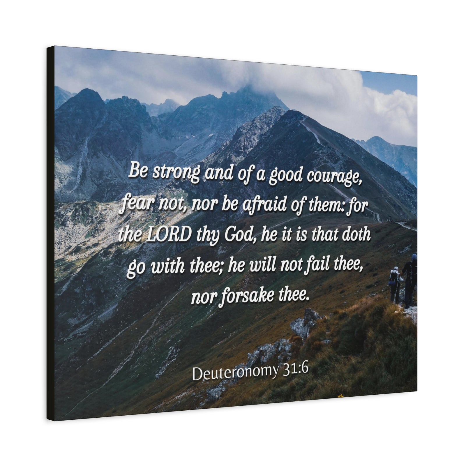 Scripture Canvas Good Courage Deuteronomy 31:6 Christian Wall Art Bible Verse Print Ready to Hang-Express Your Love Gifts