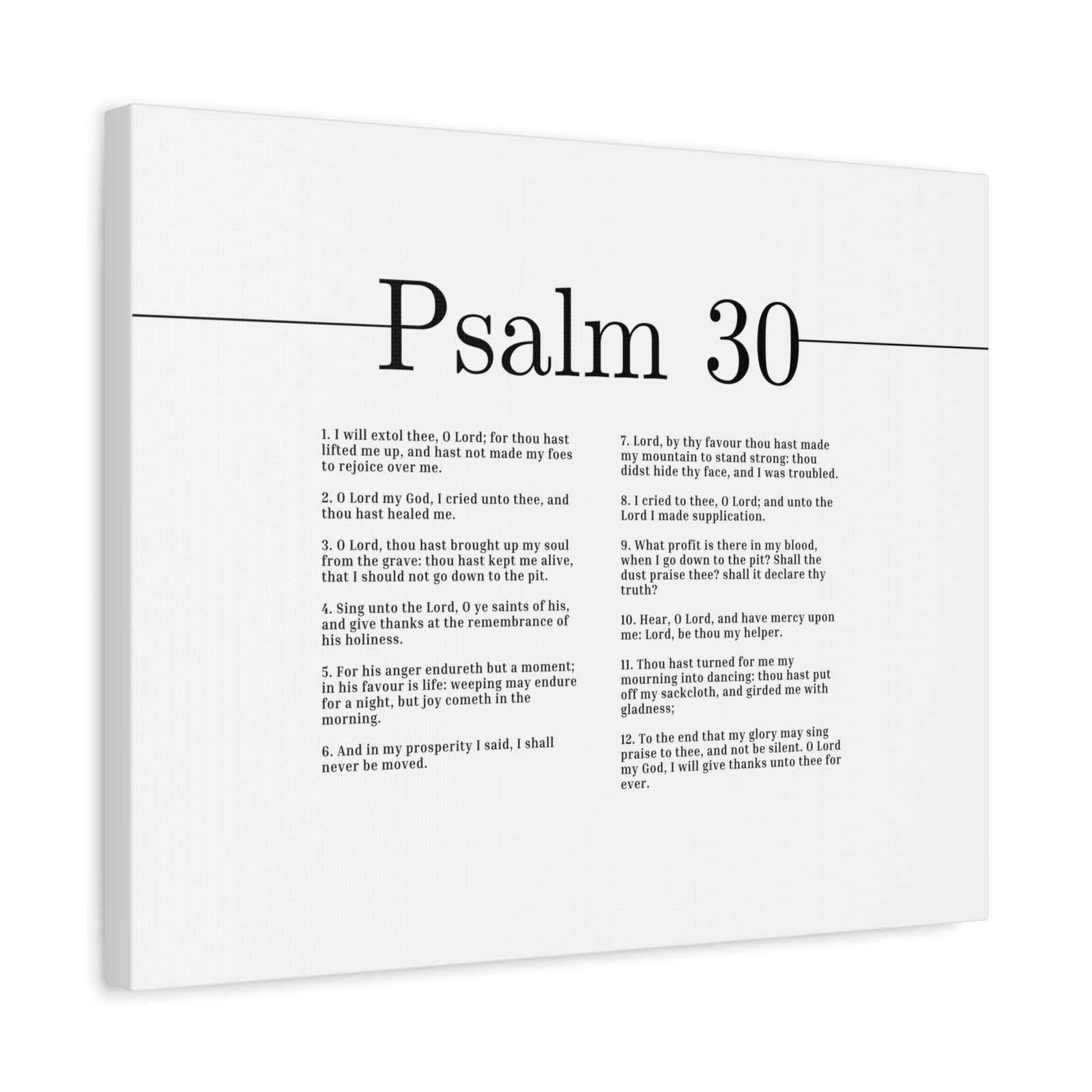 Scripture Canvas Will Give Thanks Unto Thee Forever Psalm 30 Christian Wall Art Bible Verse Print Ready to Hang-Express Your Love Gifts