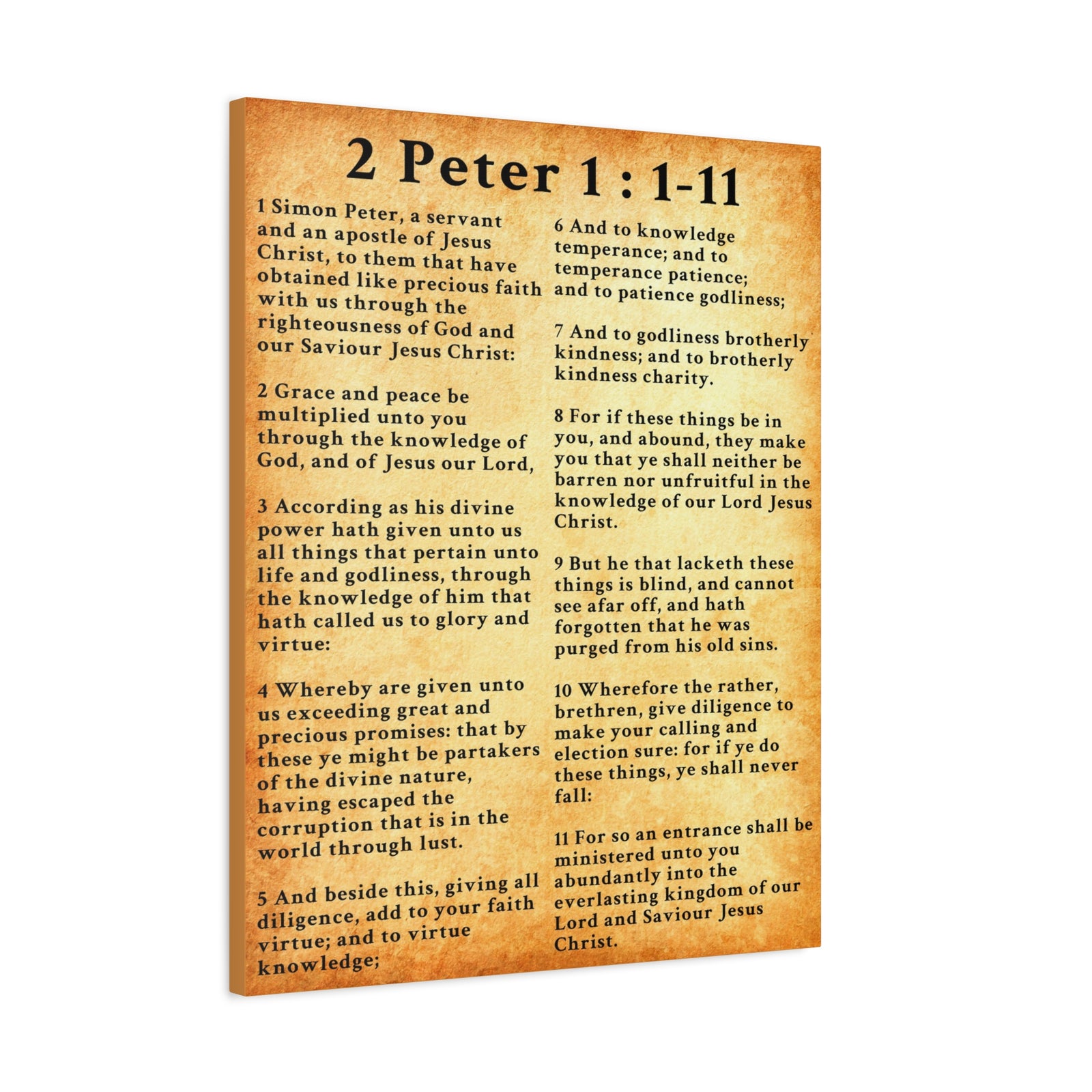 Scripture Walls 2 Peter 1:1-11 KJV Bible Verse Canvas Christian Wall Art Ready to Hang Unframed-Express Your Love Gifts