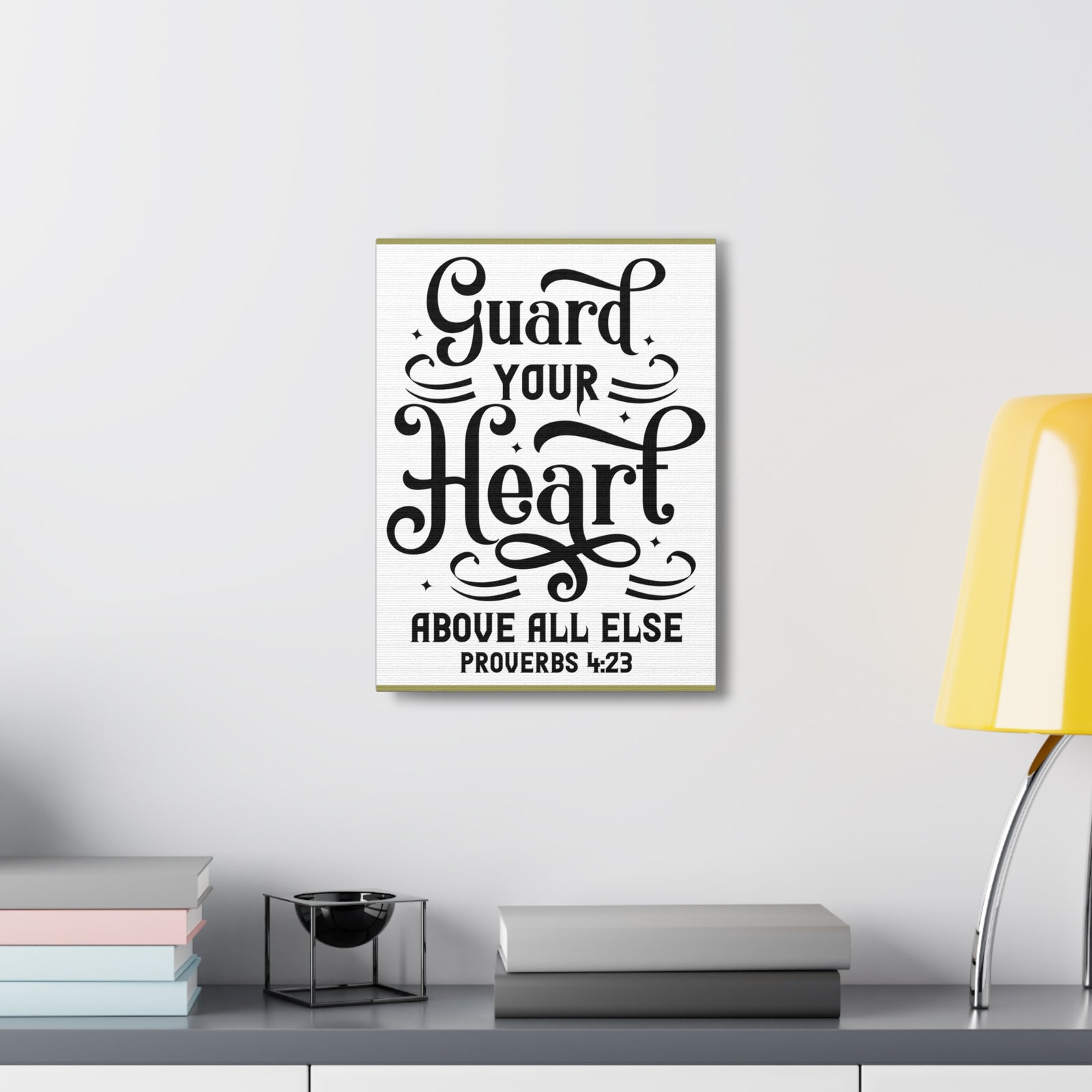 Scripture Canvas Guard Your Heart Above All Else Proverbs 4:23 Christian Wall Art Bible Verse Print Ready To Hang-Express Your Love Gifts