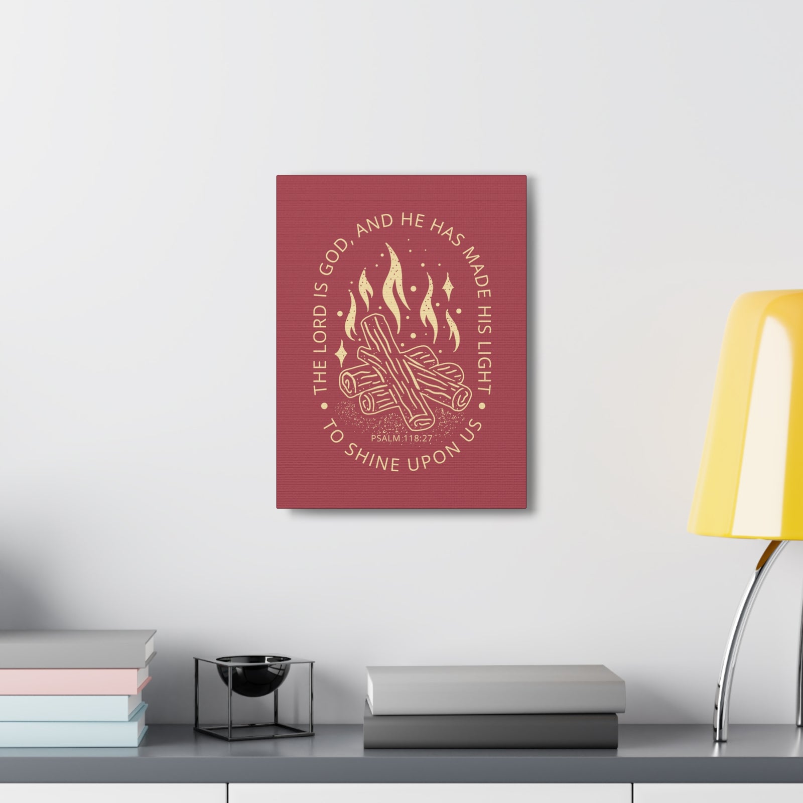Scripture Canvas The Lord Is God Psalm 118:27 Christian Wall Art Bible Verse Print Ready To Hang-Express Your Love Gifts