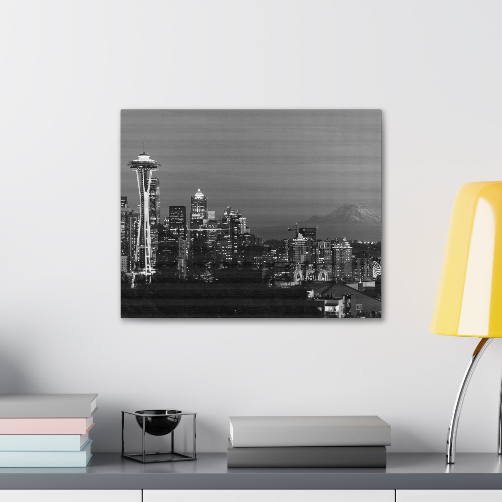 Seattle Black And White Skyline Canvas Artwork High-Quality Breathtaking Stunning Cityscape for Home Decor Ready to Hang-Express Your Love Gifts