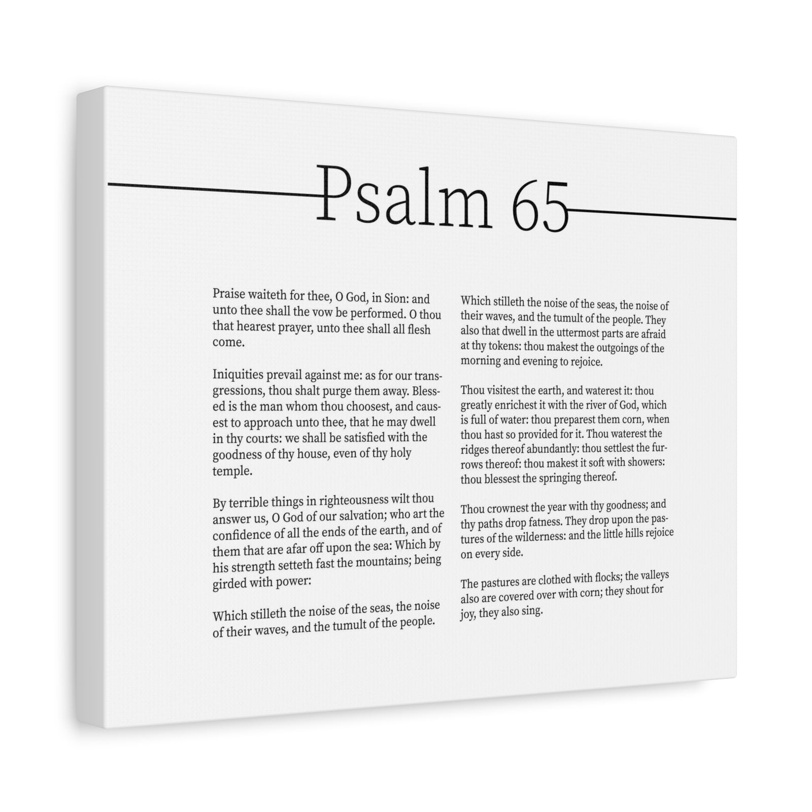 Scripture Canvas God Of Blessings Psalm 65 Christian Wall Art Bible Verse Print Ready to Hang-Express Your Love Gifts