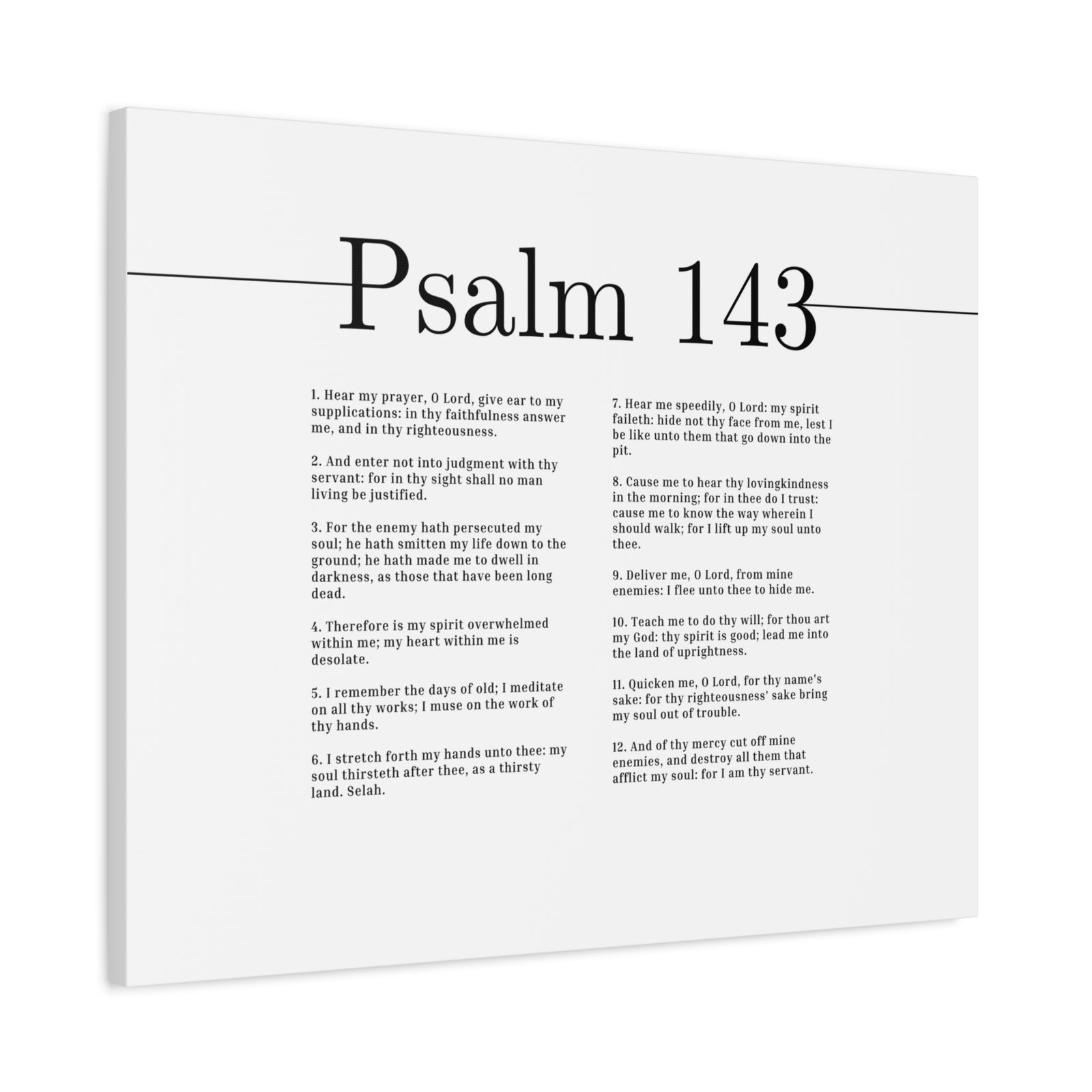 Scripture Canvas Hear My Prayer, O Lord Psalm 143 Christian Wall Art Bible Verse Print Ready to Hang-Express Your Love Gifts