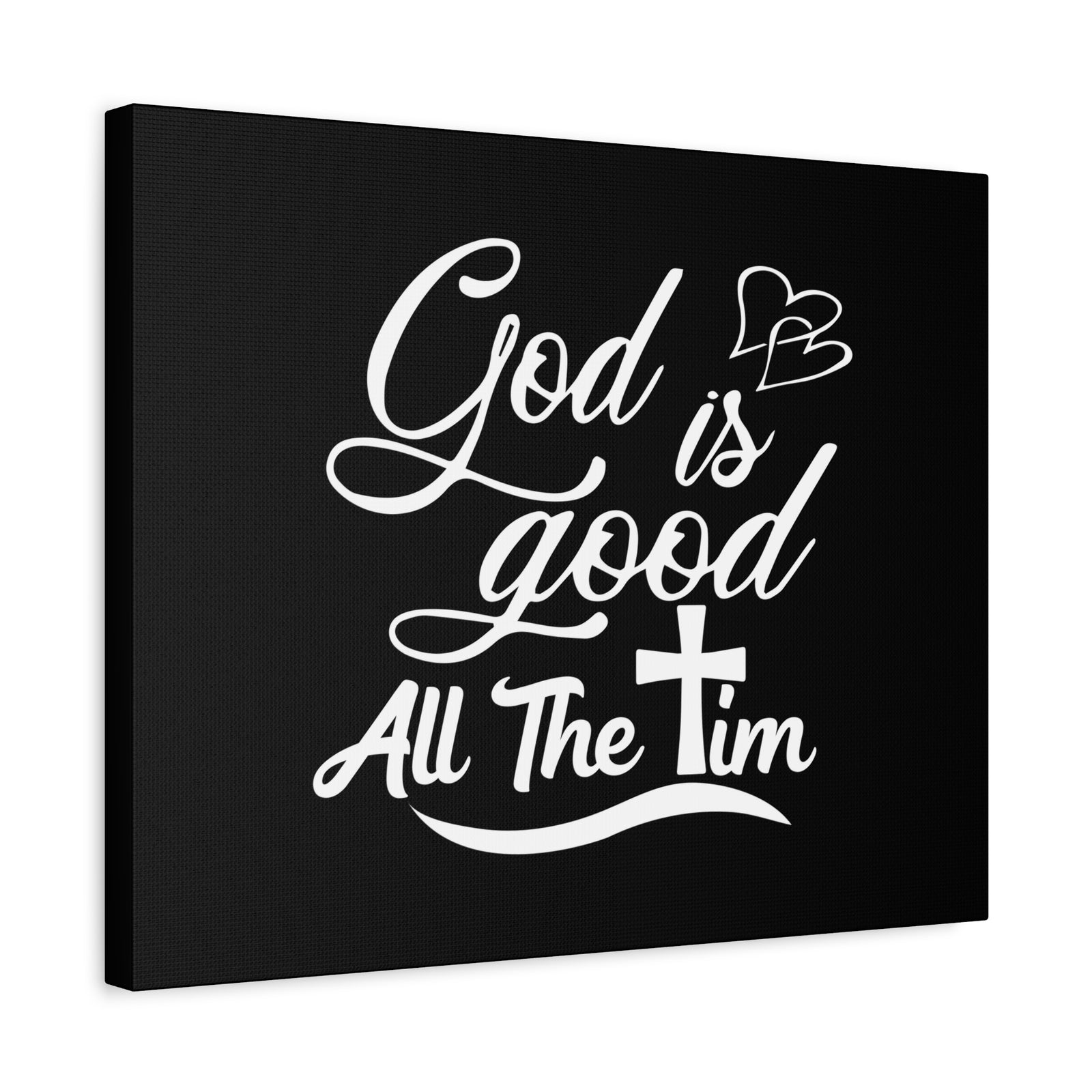 Scripture Canvas God Is Good Psalm 100:5 Black Hearts Christian Wall Art Bible Verse Print Ready to Hang-Express Your Love Gifts