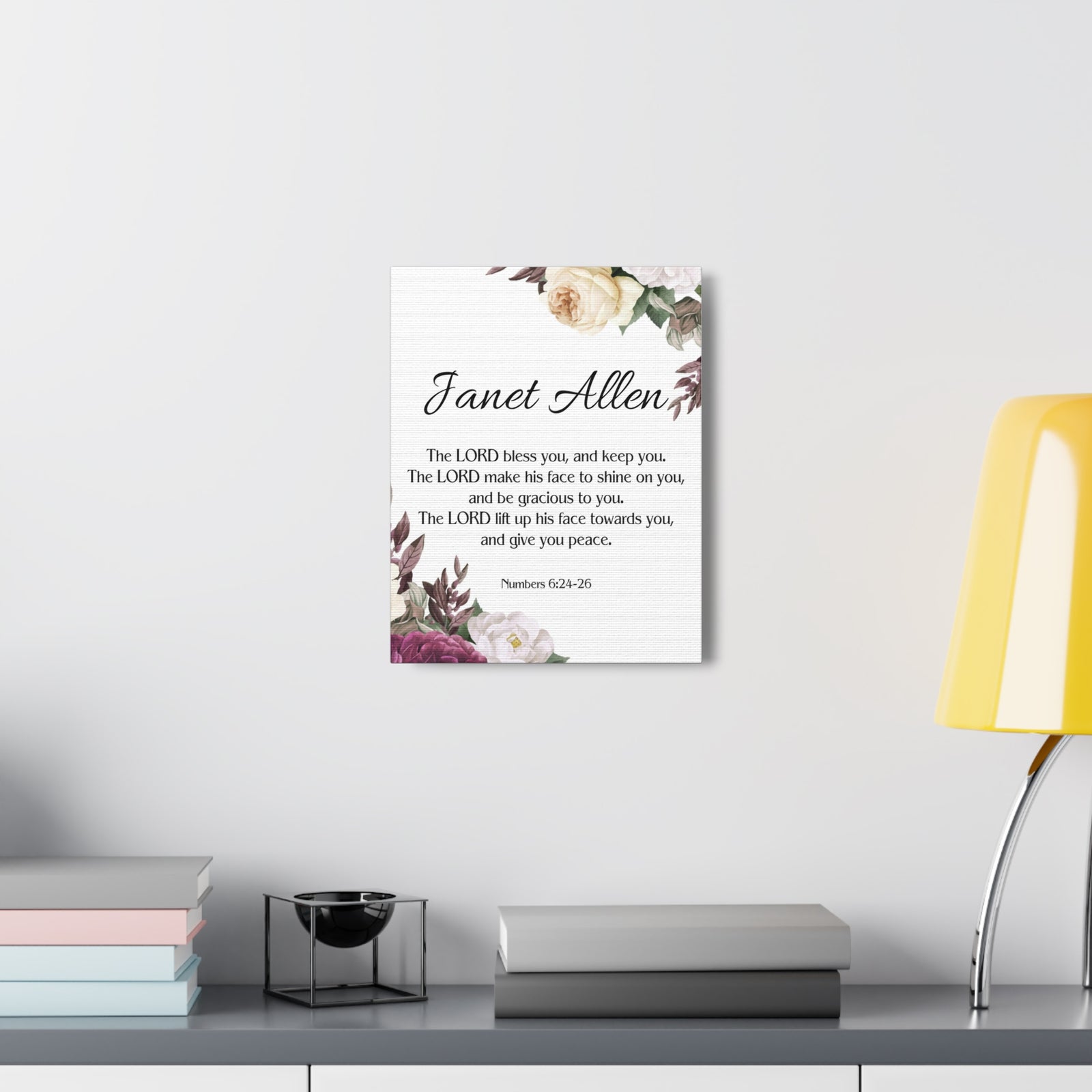 Scripture Walls Personalized Numbers 6:24-26 Bible Chapter Canvas Christian Wall Art Ready to Hang-Express Your Love Gifts