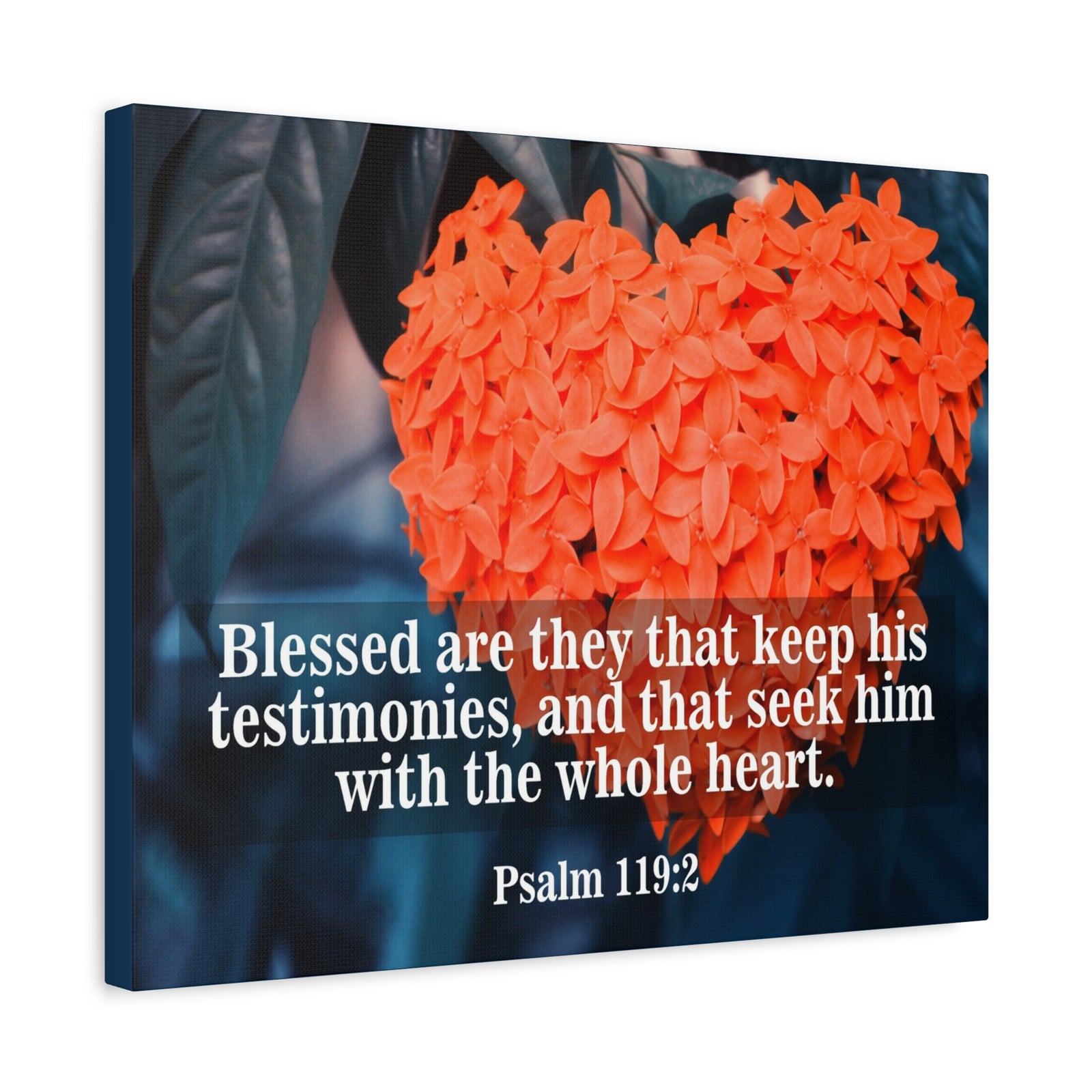 Scripture Canvas Keep His Testimonies Psalm 119:2 Christian Wall Art Bible Verse Print Ready to Hang-Express Your Love Gifts
