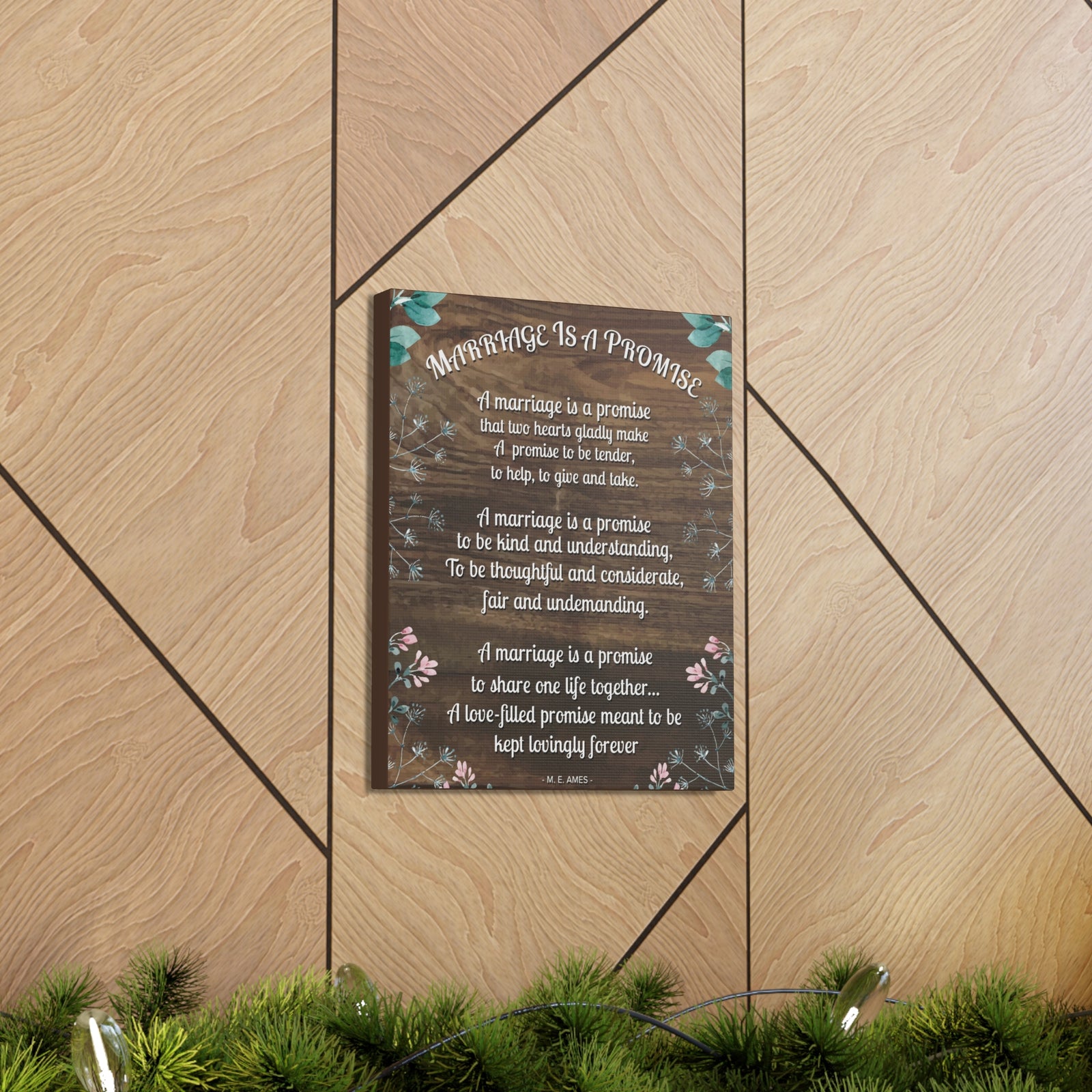 Marriage is a Promise Motivational Printed On Ready To Hang Stretched Canvas Wall Art-Express Your Love Gifts
