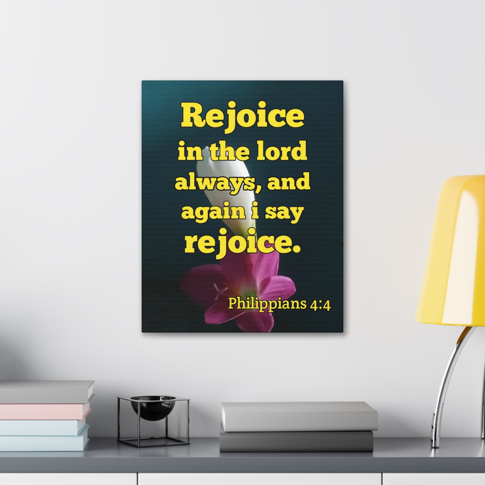 Scripture Canvas In The Lord Always Philippians 4:4 Christian Wall Art Bible Verse Print Ready to Hang-Express Your Love Gifts
