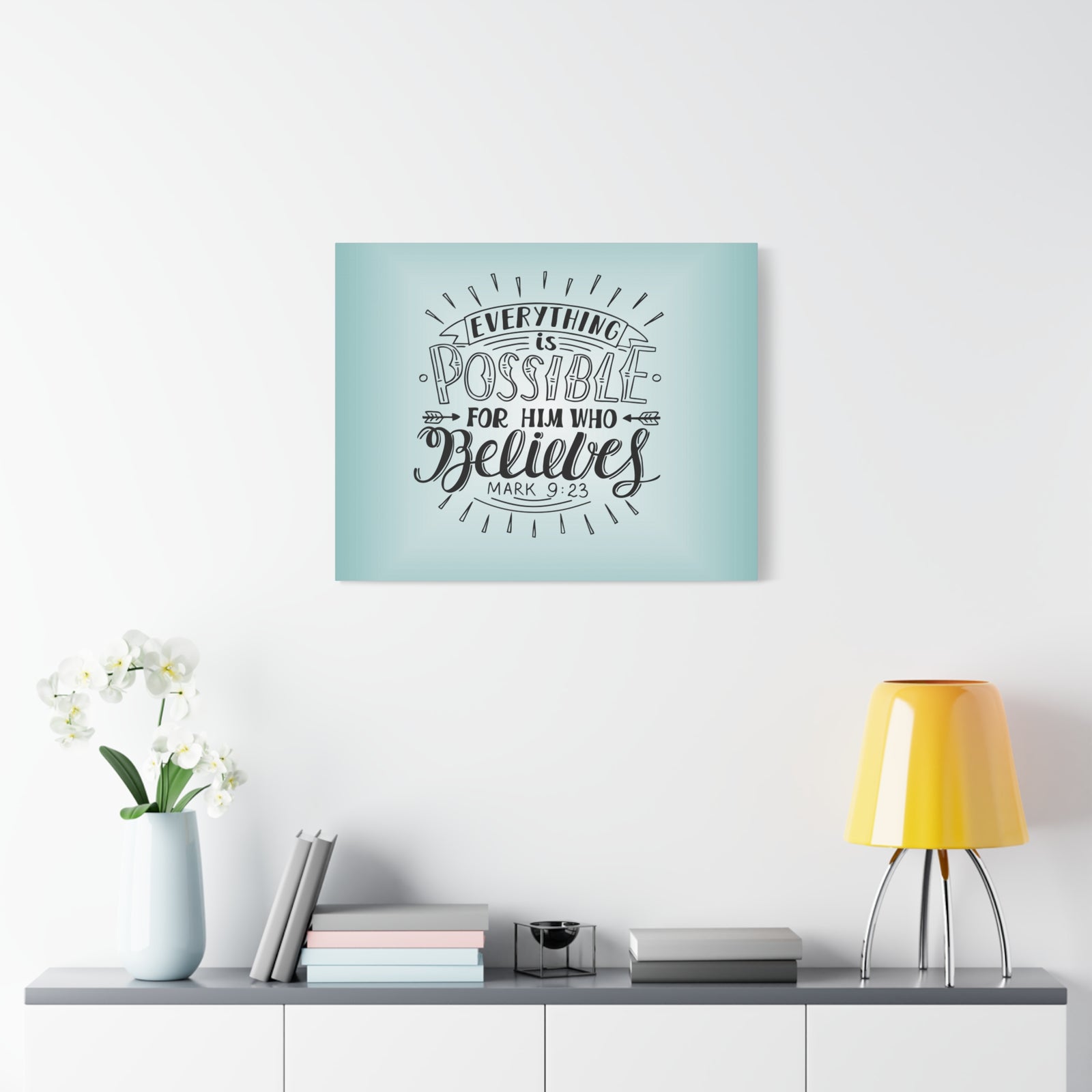 Scripture Canvas Trust in the Name of the Lord Psalm 20:7 Christian Wall Art Bible Verse Print Ready To Hang-Express Your Love Gifts