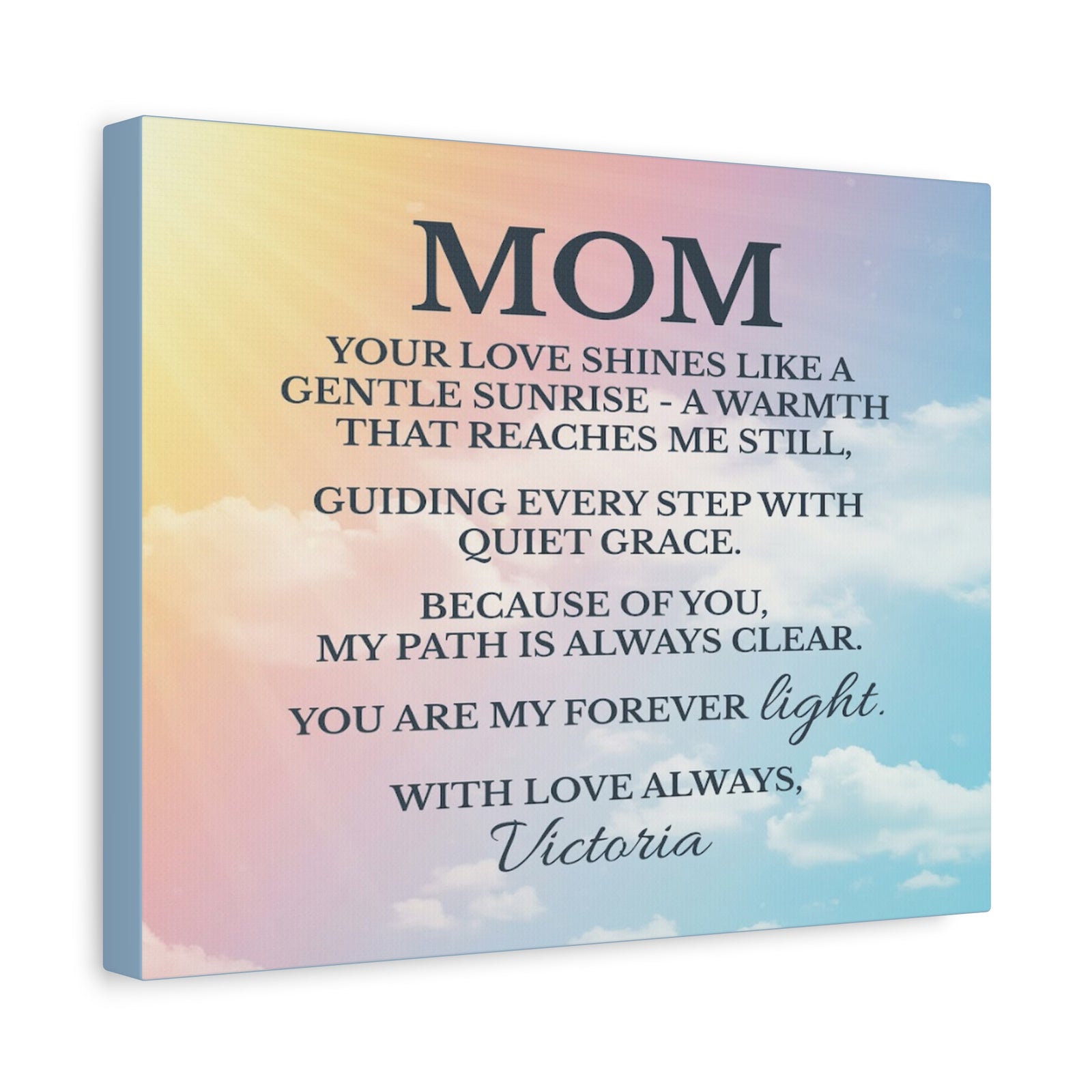 Personalized To Mom Your Love Lights My WayCustom Canvas Wall Art-Express Your Love Gifts