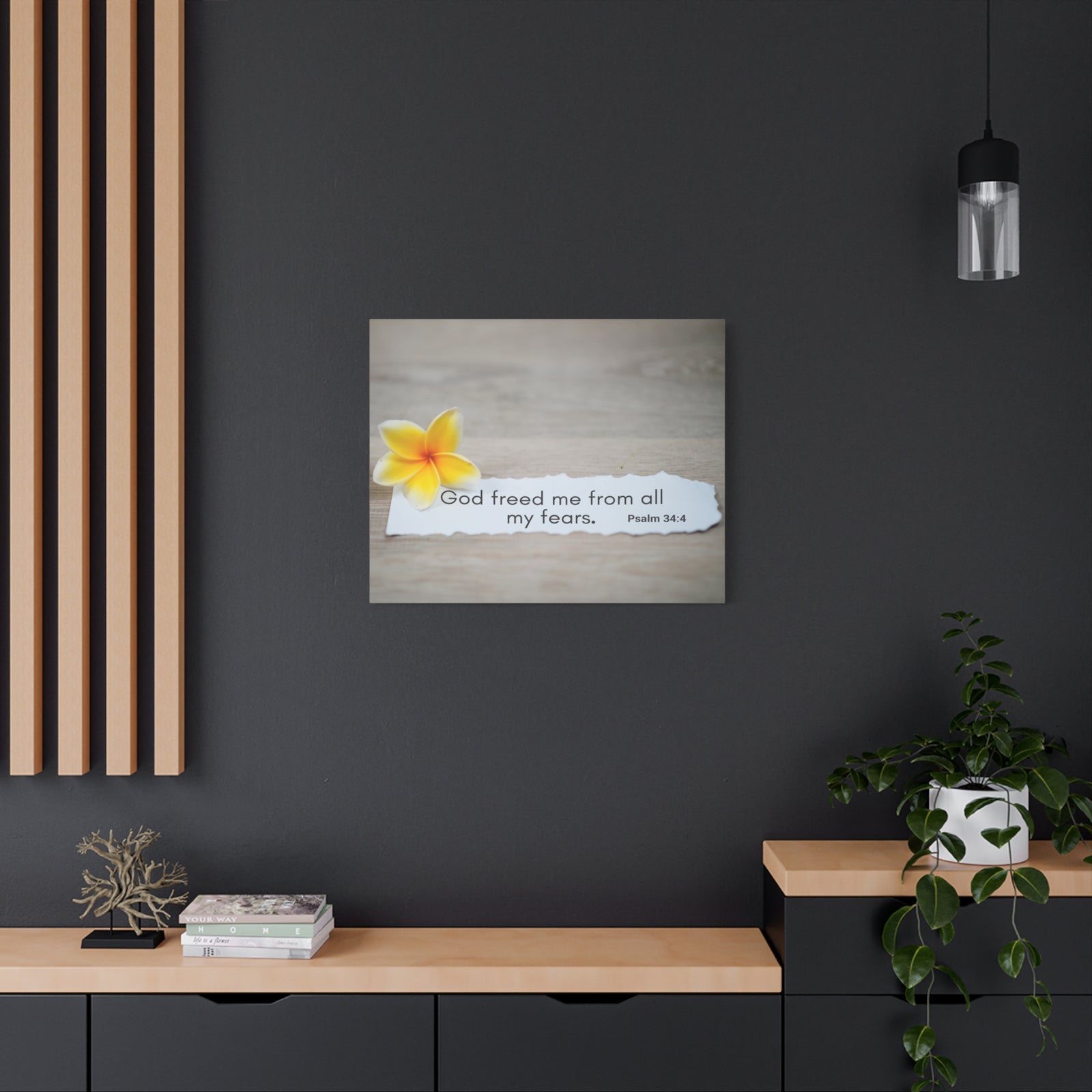Scripture Walls God Freed Me Psalm 34:4 Bible Verse Canvas Christian Wall Art Ready to Hang-Express Your Love Gifts