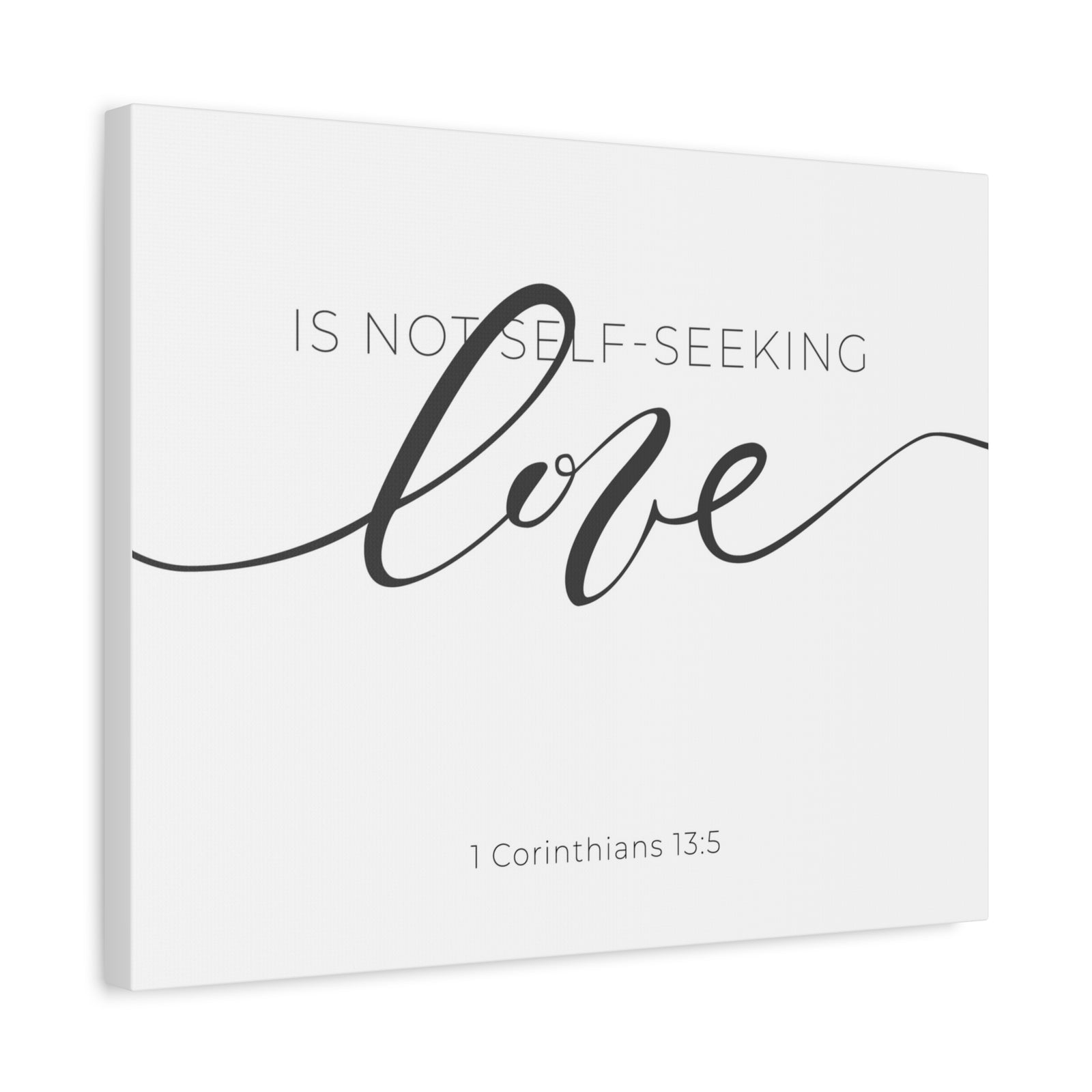 Scripture Canvas Love Cursive 1 Corinthians 13:5 Christian Wall Art Bible Verse Print Ready to Hang-Express Your Love Gifts