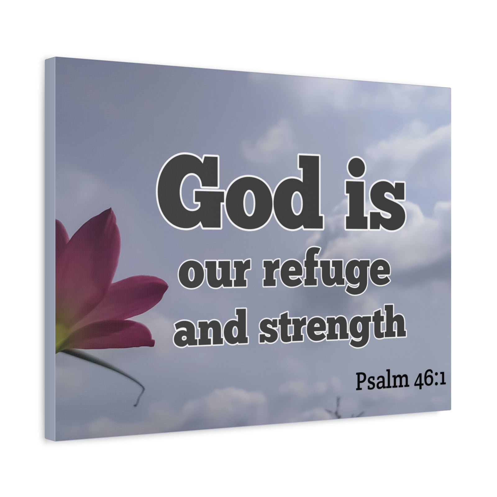 Scripture Canvas Refuge And Strength Psalm 46:1 Christian Wall Art Bible Verse Print Ready to Hang-Express Your Love Gifts