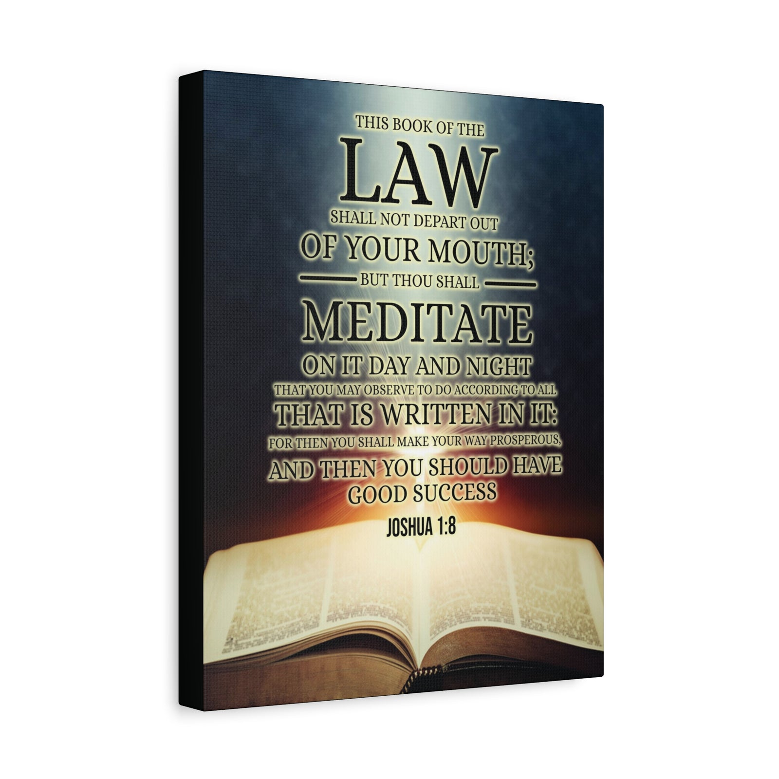 Scripture Canvas Book of the Law Joshua 1:8 Christian Wall Art Bible Verse Print Ready to Hang-Express Your Love Gifts