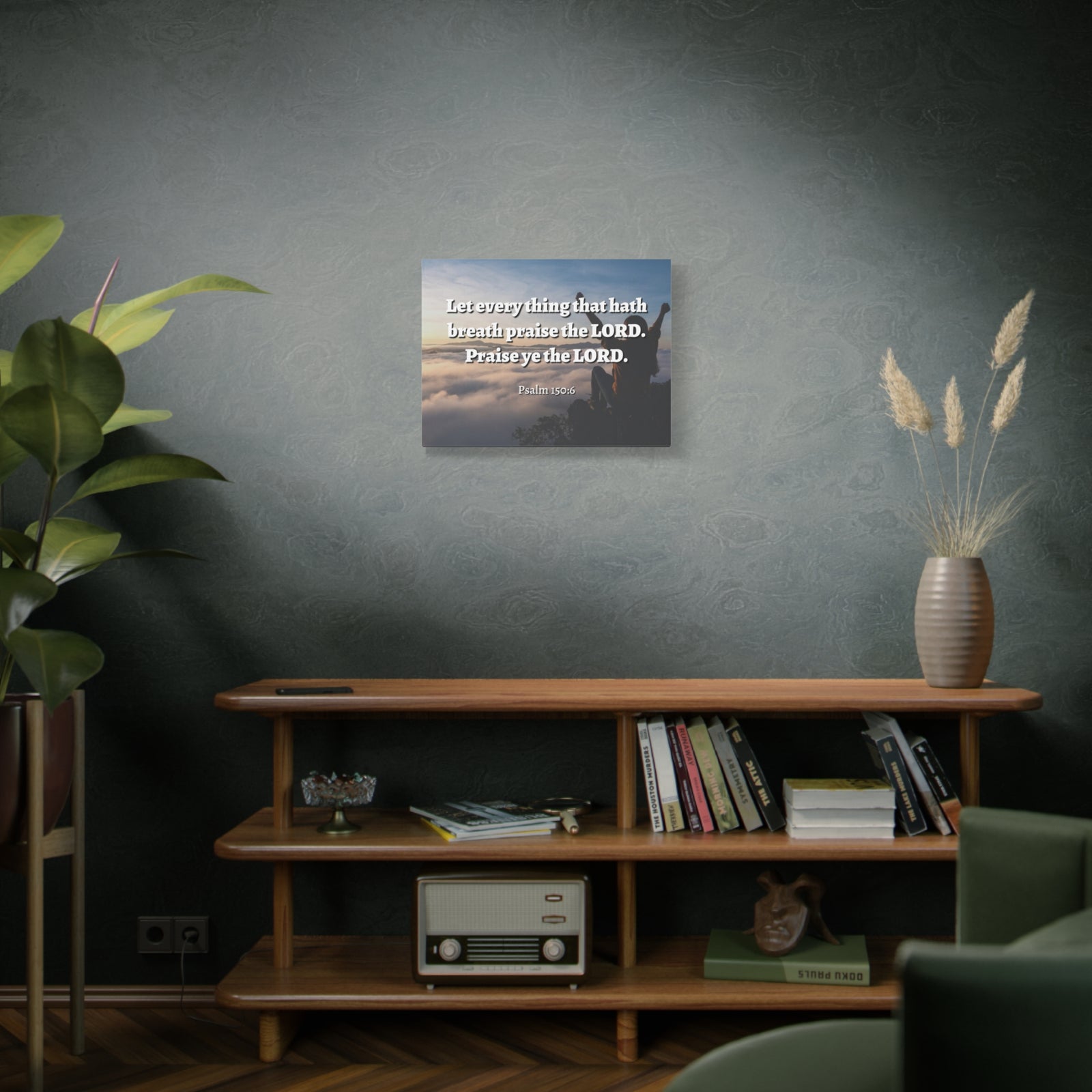 Scripture Canvas Praise The Lord Psalm 150:6 Christian Wall Art Bible Verse Print Ready to Hang-Express Your Love Gifts