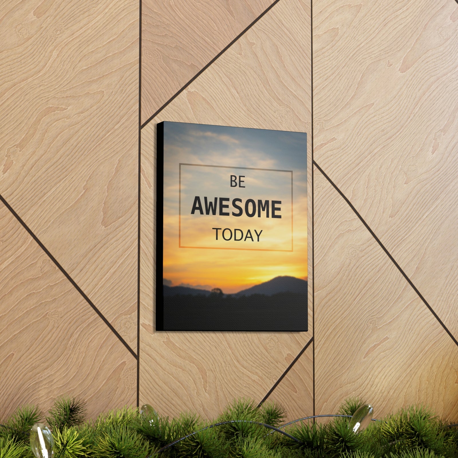 Inspirational Quote Canvas Be Awesome Today Motivational Print Ready to Hang Artwork-Express Your Love Gifts