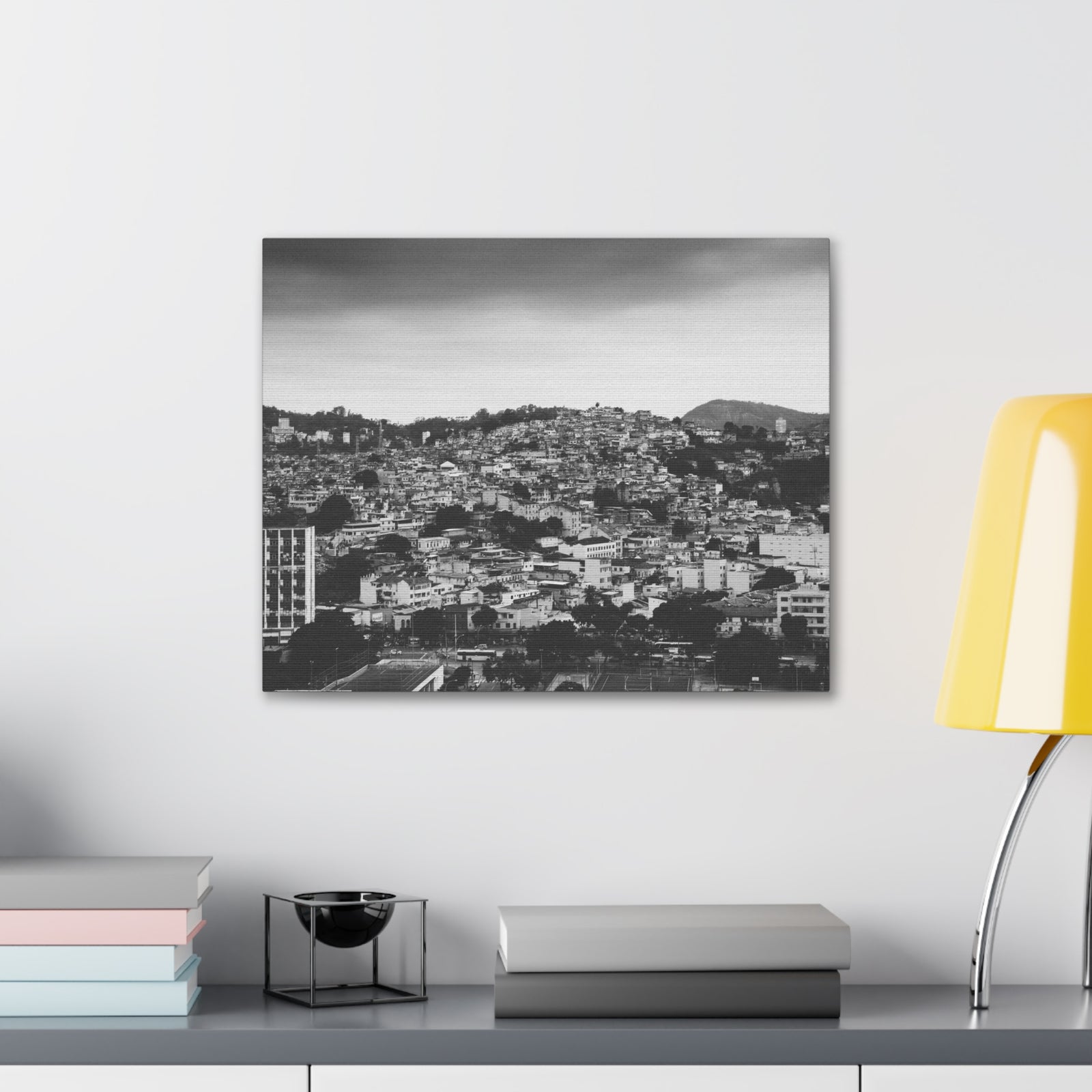 Rio de Janeiro Black And White Skyline Canvas Artwork High-Quality Breathtaking Stunning Cityscape for Home Decor Ready to Hang-Express Your Love Gifts