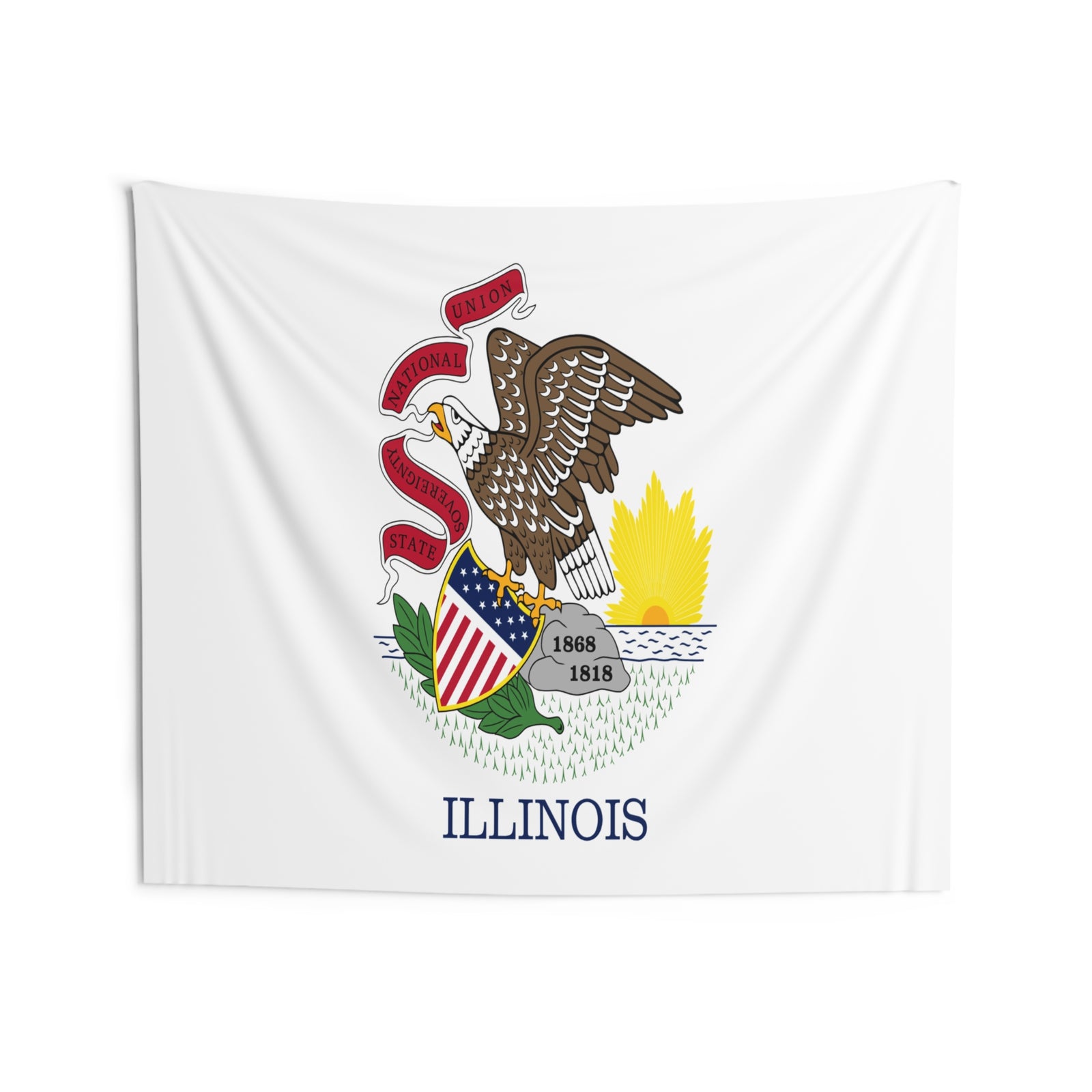 Illinois State Flag Wall Hanging Tapestry-Express Your Love Gifts