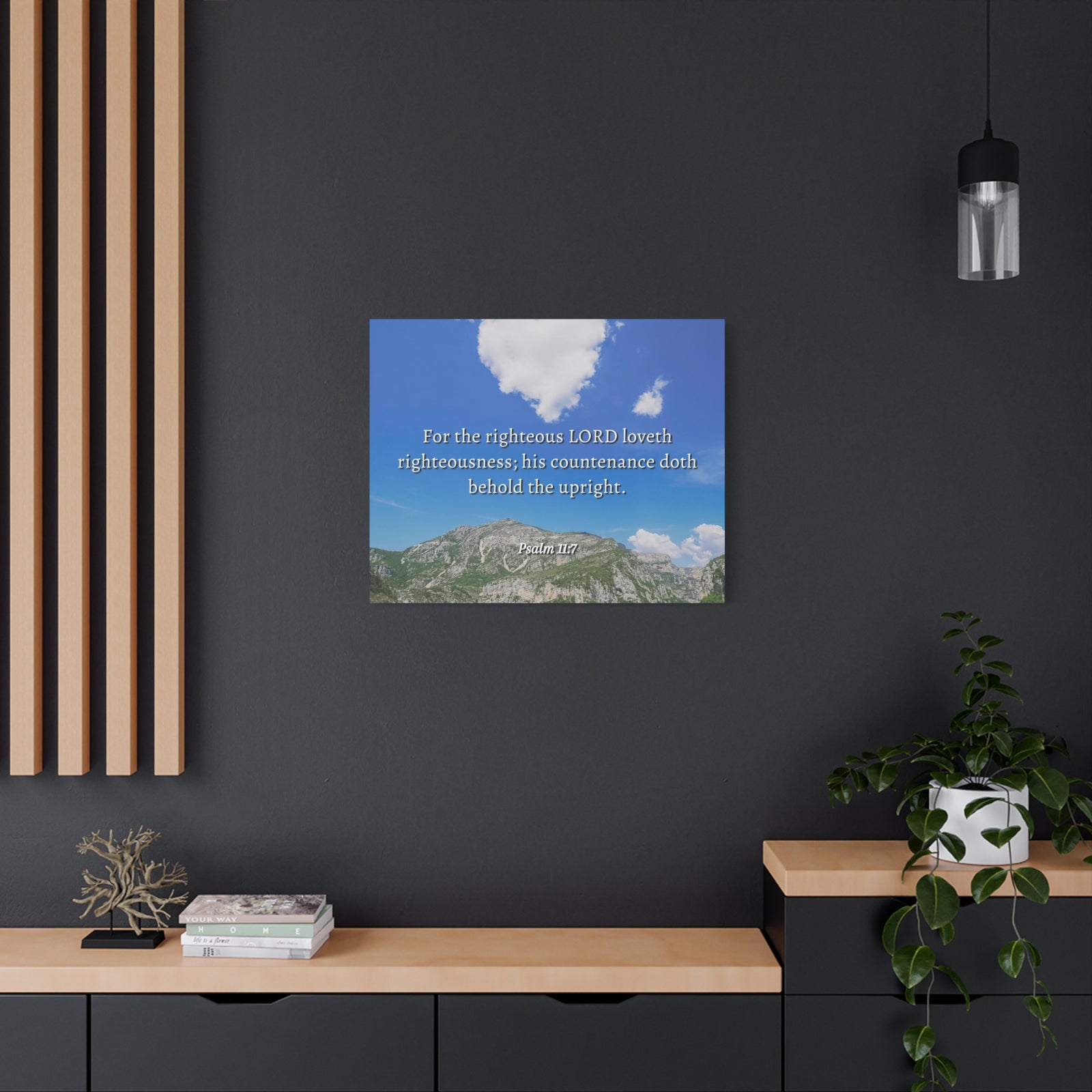 Scripture Canvas Lord Loves Righteousness Psalm 11:7 Christian Wall Art Bible Verse Print Ready to Hang-Express Your Love Gifts