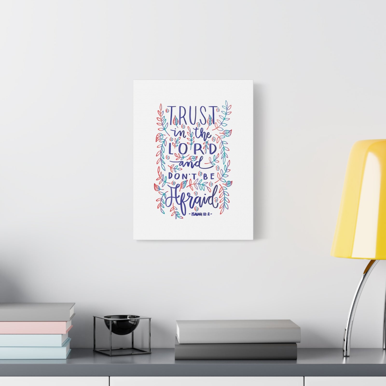Scripture Canvas Don't Be Afraid Isaiah 12:2 Christian Wall Art Bible Verse Print Ready to Hang-Express Your Love Gifts