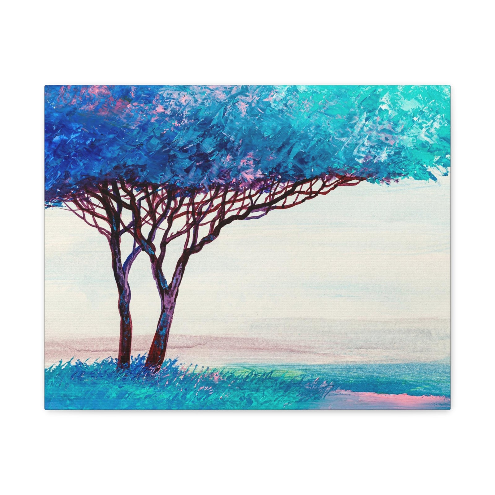 Oil Painting Landscape Abstract Tree Hand Painted Contemporary Art Canvas Wall Art for Home Decor Ready-to-Hang-Express Your Love Gifts