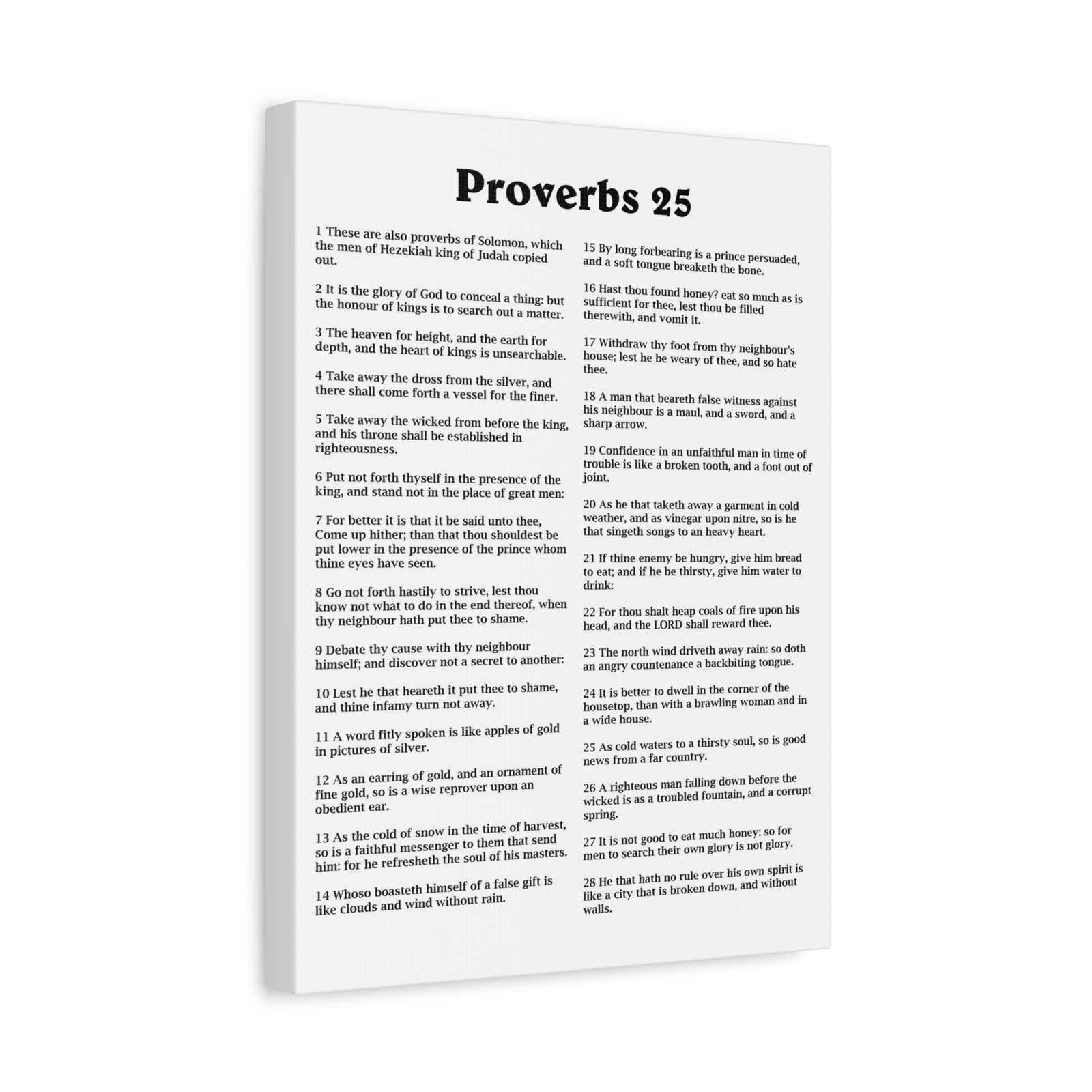 Scripture Walls Proverbs Chapter 25 White Bible Canvas Christian Wall Art Ready to Hang Unframed-Express Your Love Gifts