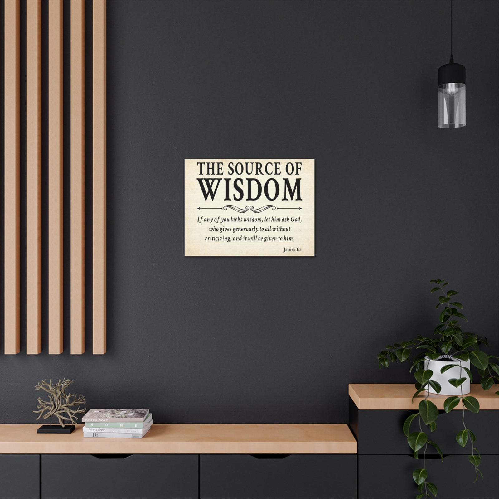 Scripture Walls James 1:5 The Source of Wisdom White Bible Verse Canvas Christian Wall Art Ready to Hang Unframed-Express Your Love Gifts