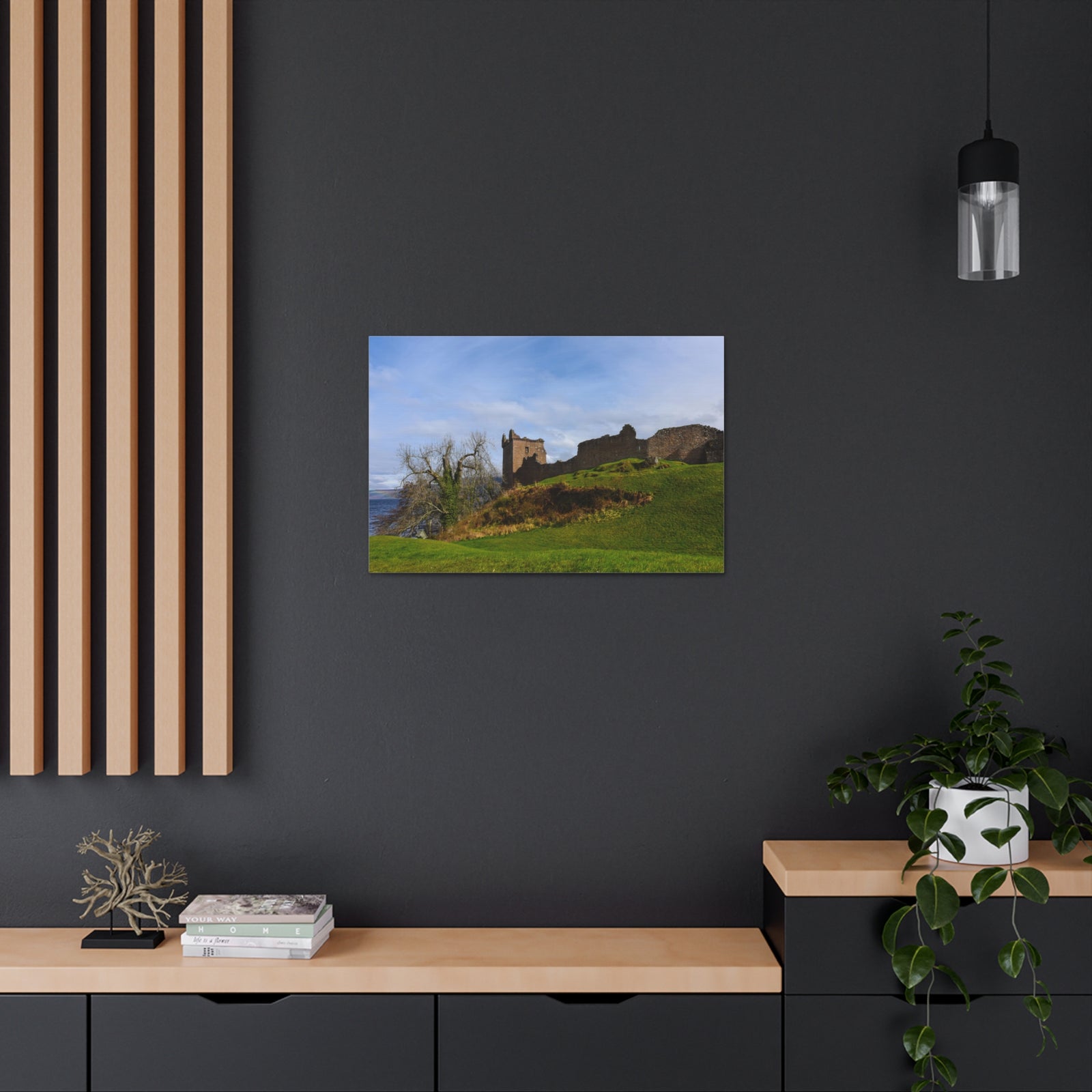 Ruins of Urquhart Scotland Nature Wilderness Photography Canvas Wall Art for Home Decor Ready-to-Hang-Express Your Love Gifts