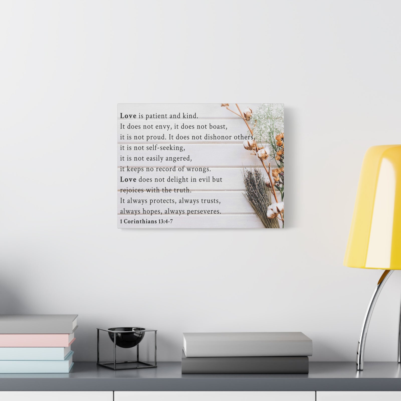 Scripture Walls Love is 1 Corinthians 13:4-7 Bible Verse Canvas Christian Wall Art Ready to Hang Unframed-Express Your Love Gifts
