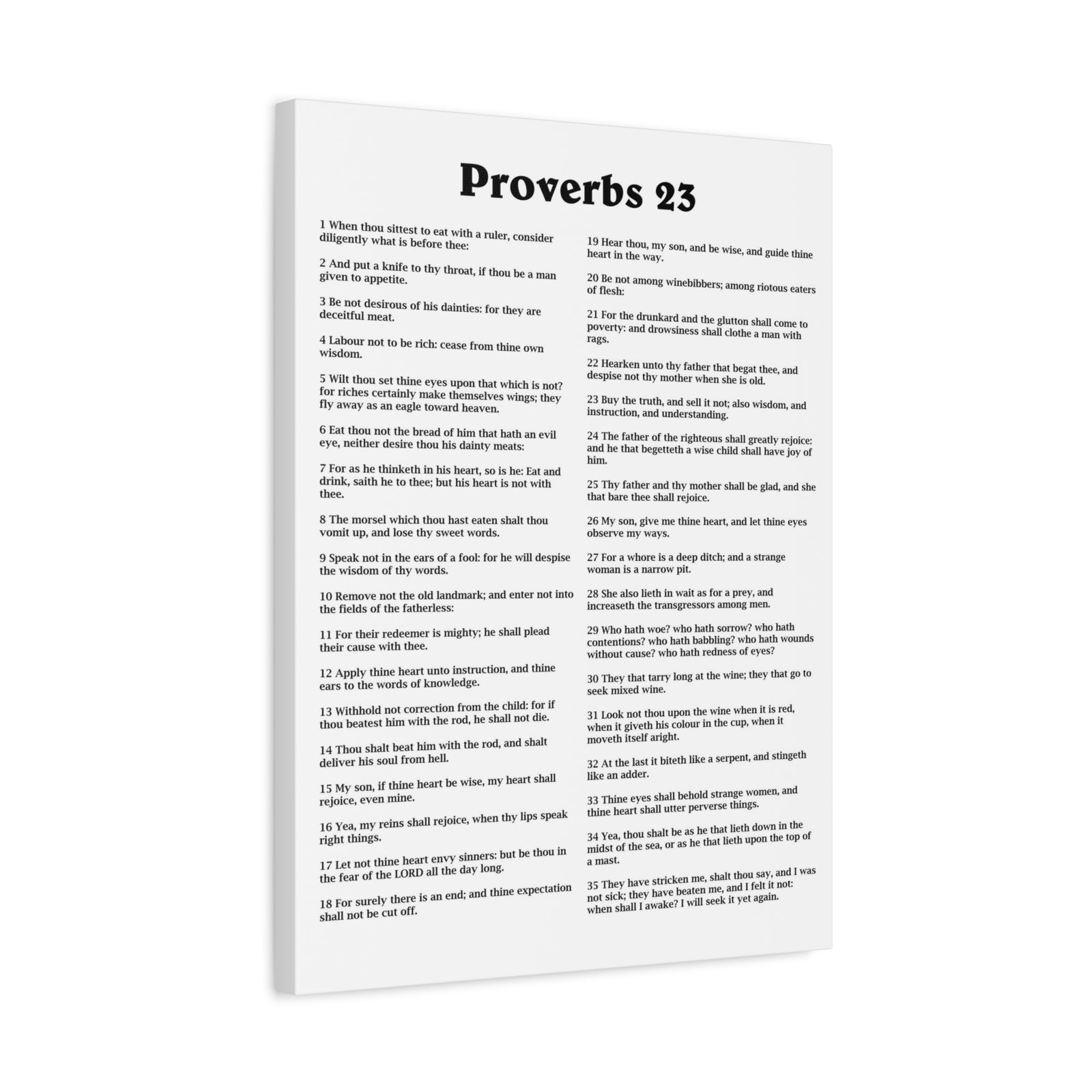 Scripture Walls Proverbs Chapter 23 White Bible Canvas Christian Wall Art Ready to Hang Unframed-Express Your Love Gifts