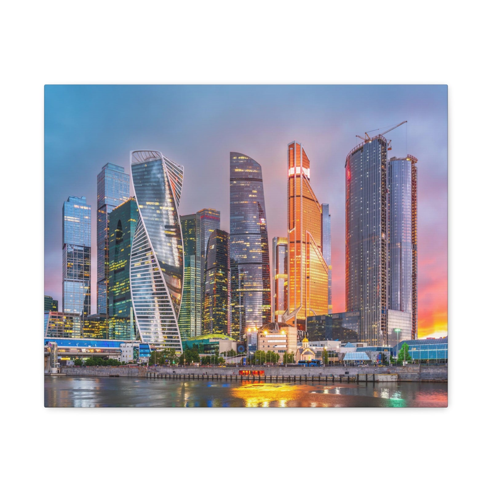 Moscow Night Skyline Canvas Artwork High-Quality Breathtaking Stunning Cityscape for Home Decor Ready to Hang-Express Your Love Gifts