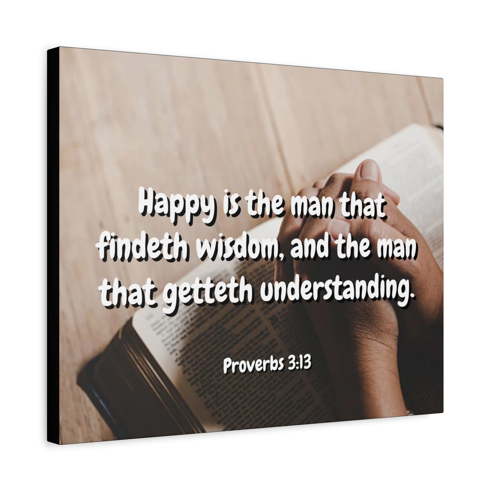 Scripture Walls Findeth Wisdom Proverbs 3:13 Bible Verse Canvas Christian Wall Art Ready to Hang-Express Your Love Gifts