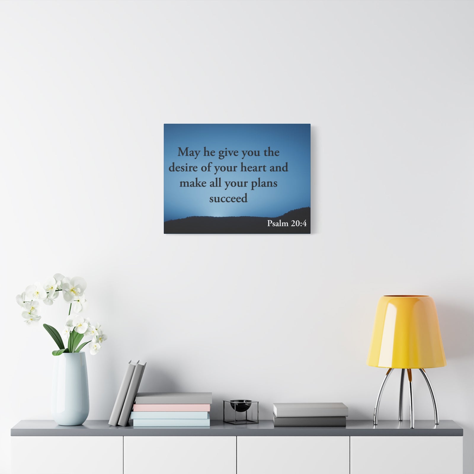 Scripture Walls Desire Of Your Heart Psalm 20:4 Bible Verse Canvas Christian Wall Art Ready to Hang-Express Your Love Gifts