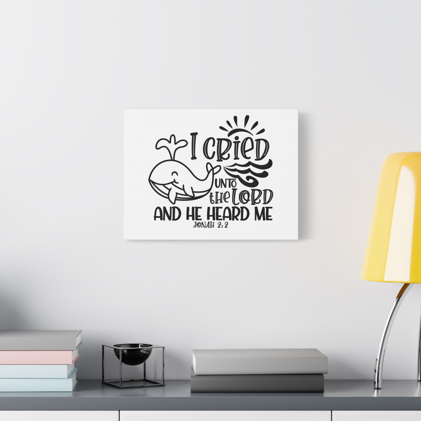 Scripture Walls Jonah 2:2 I Cried Unto the Lord Bible Verse Canvas Christian Wall Art Ready to Hang Unframed-Express Your Love Gifts