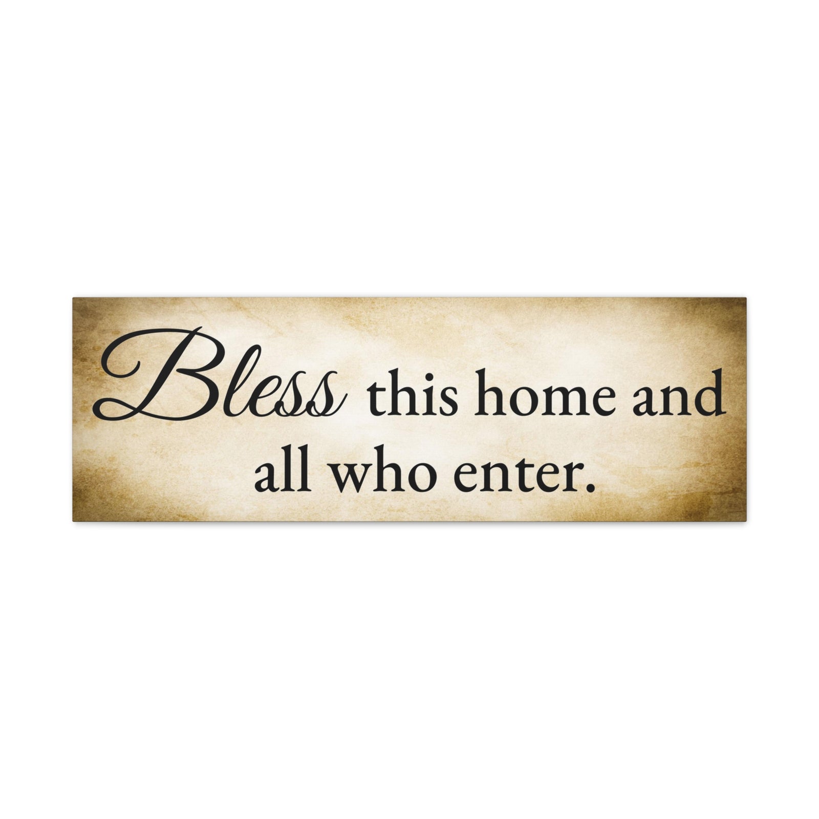 Scripture Walls Bless This Home Luke 10:5 Gold Bible Verse Canvas Christian Wall Art Ready to Hang Unframed-Express Your Love Gifts